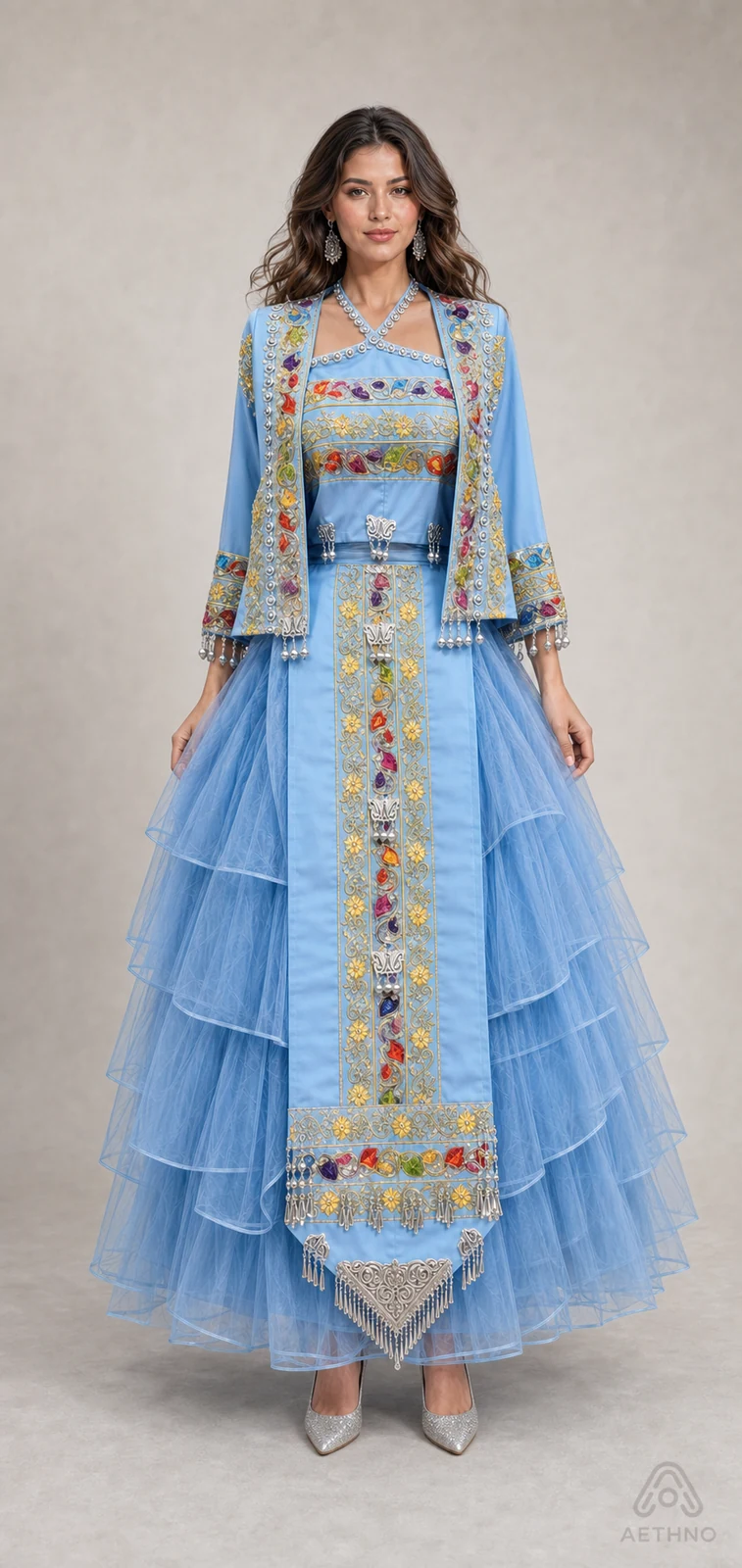 AETHNO Miao-Inspired Embroidered Women's Outfit - Look 270