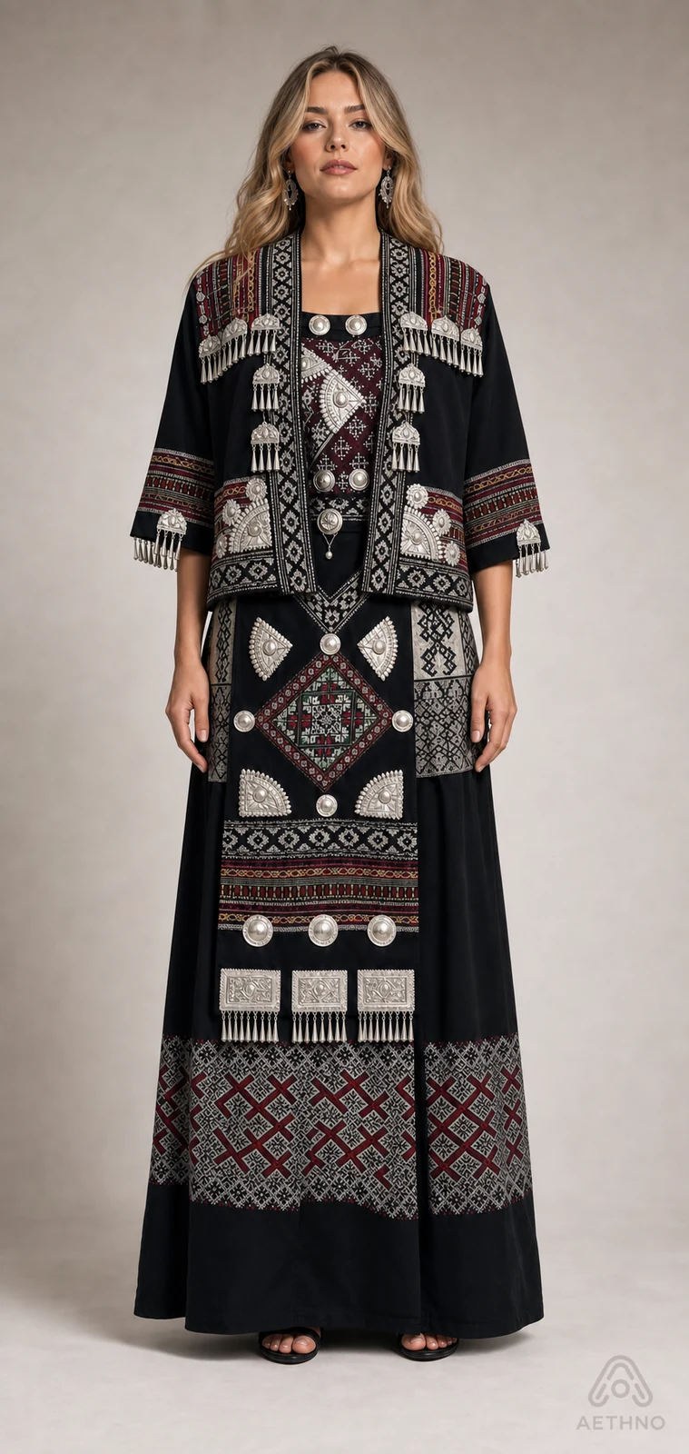 AETHNO Miao-Inspired Embroidered Women's Outfit - Look 273
