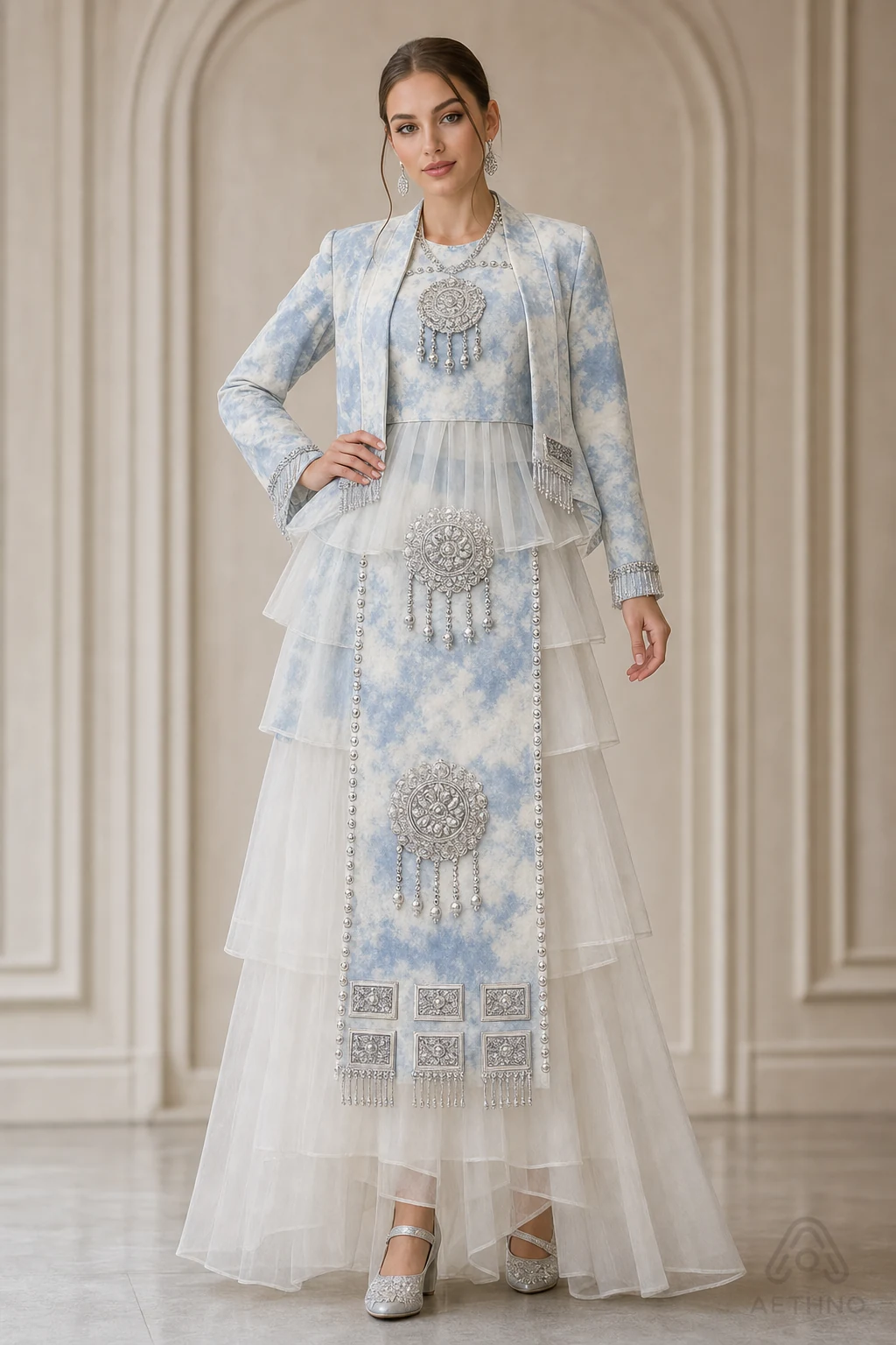 AETHNO Miao-Inspired Embroidered Women's Outfit - Look 275