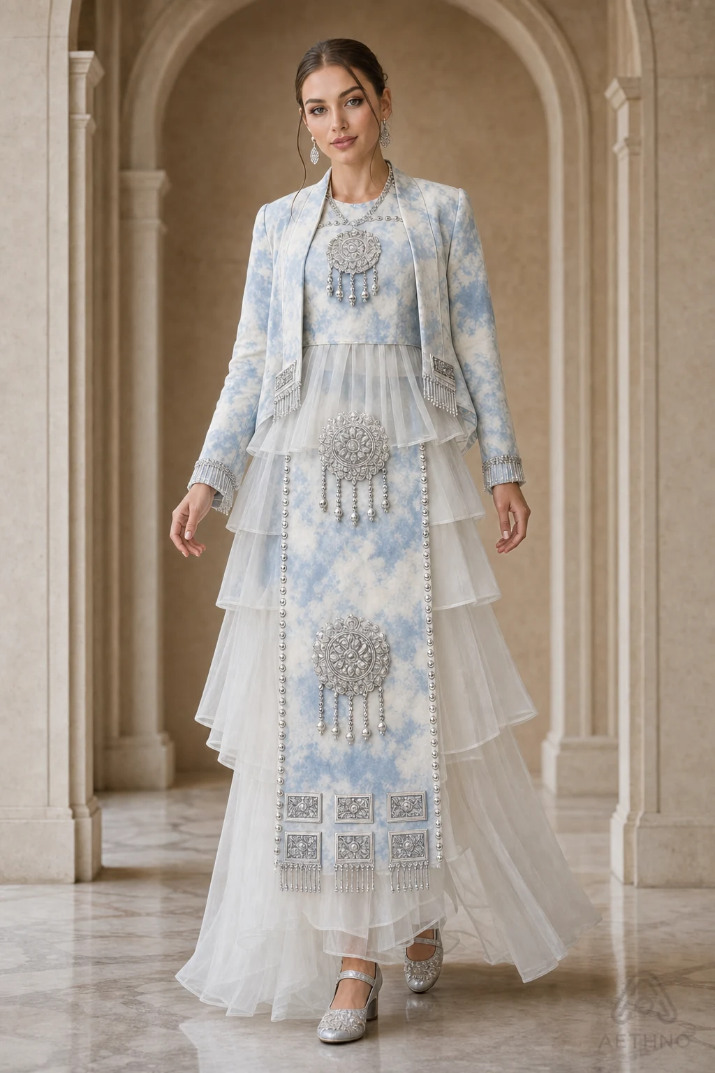AETHNO Miao-Inspired Embroidered Women's Outfit - Look 275 - Image 3