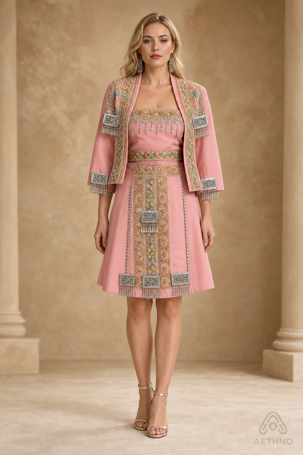 AETHNO Miao-Inspired Embroidered Women's Outfit - Look 277
