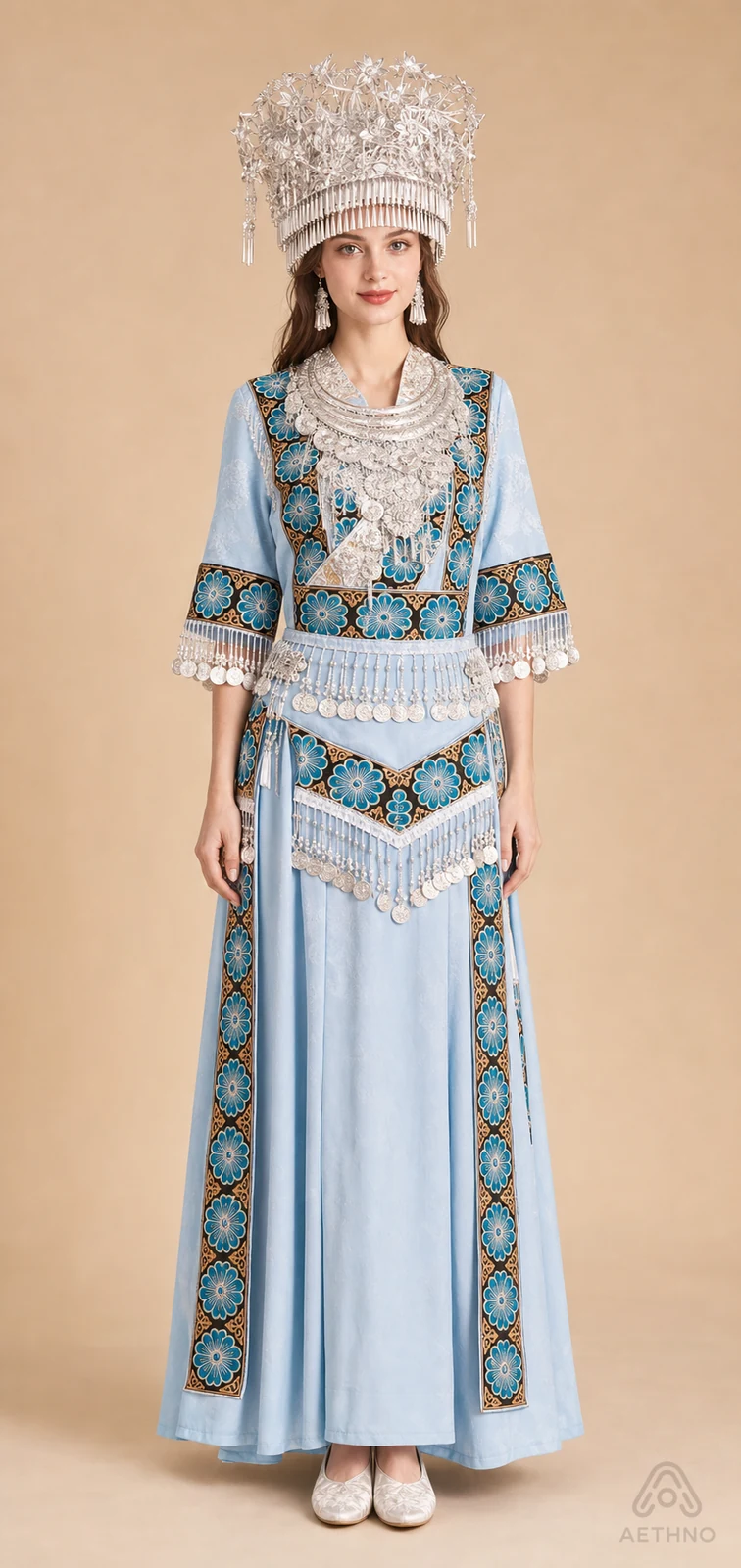 AETHNO Miao-Inspired Embroidered Women's Outfit - Look 278