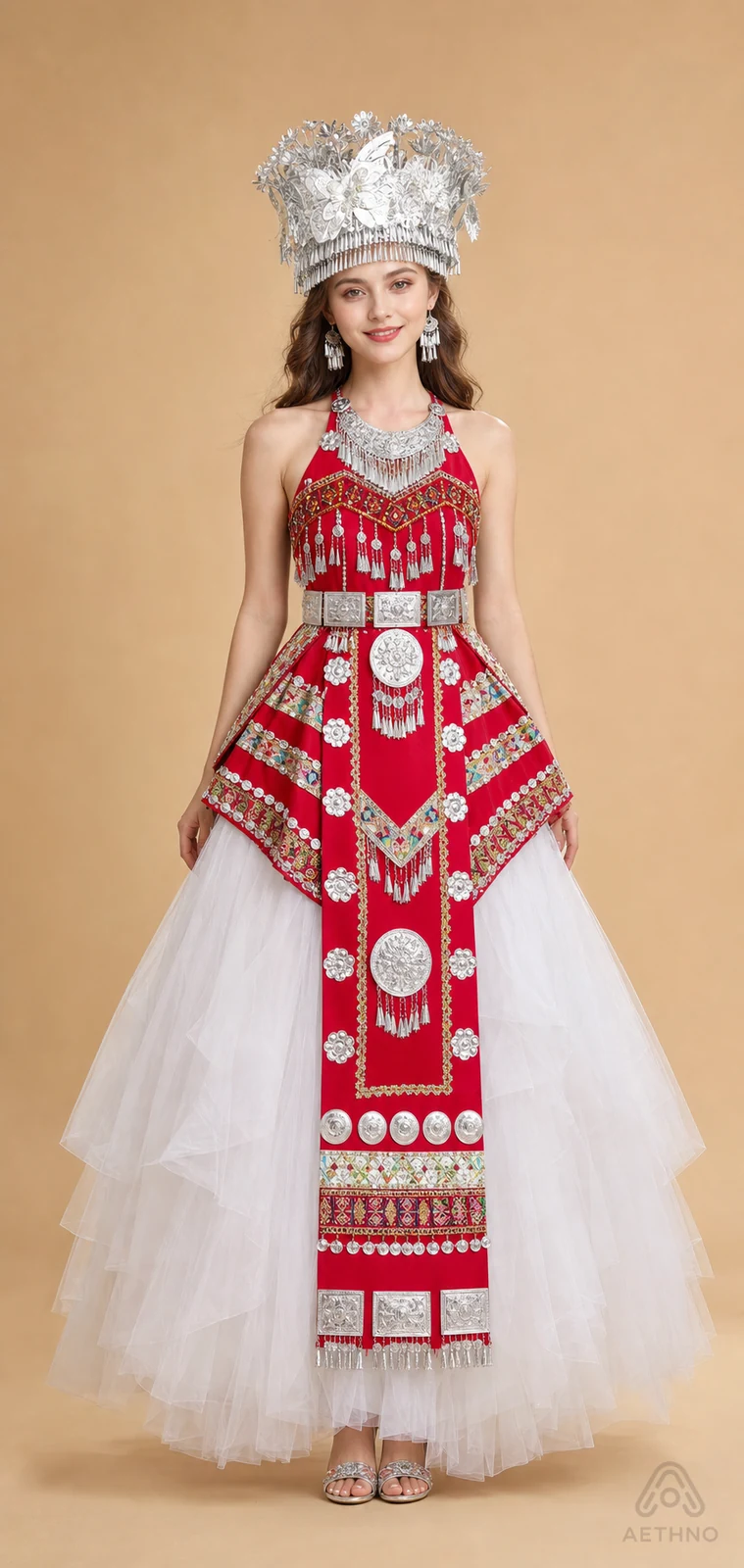 AETHNO Miao-Inspired Embroidered Women's Outfit - Look 280