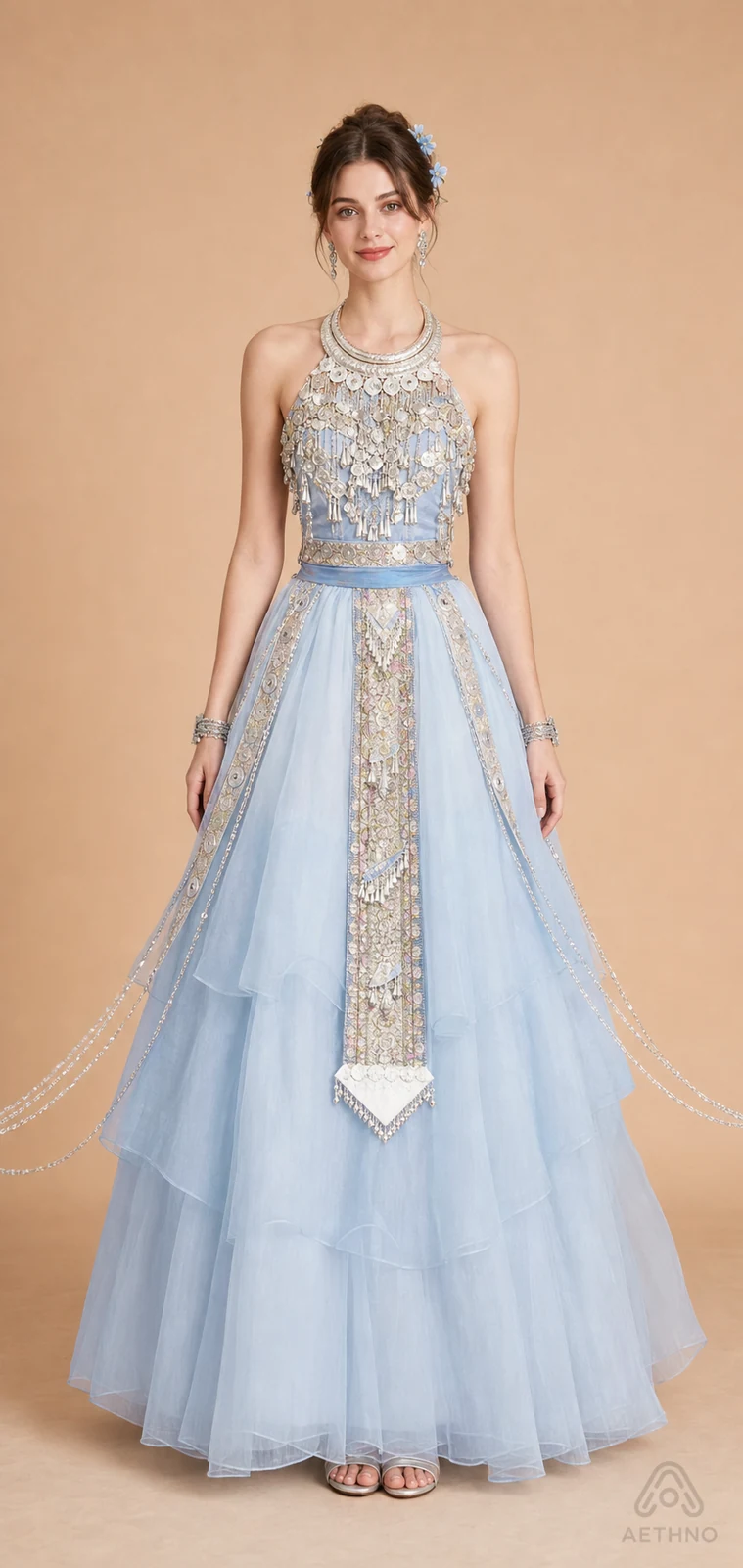 AETHNO Miao-Inspired Embroidered Women's Outfit - Look 281