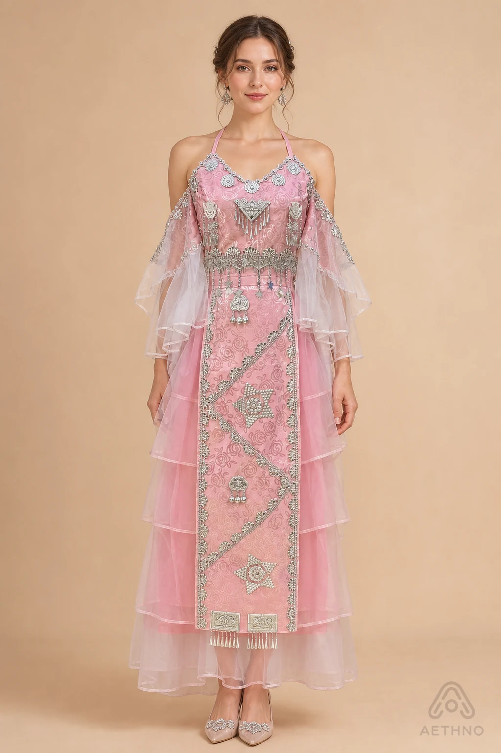 AETHNO Miao-Inspired Embroidered Women's Outfit - Look 282
