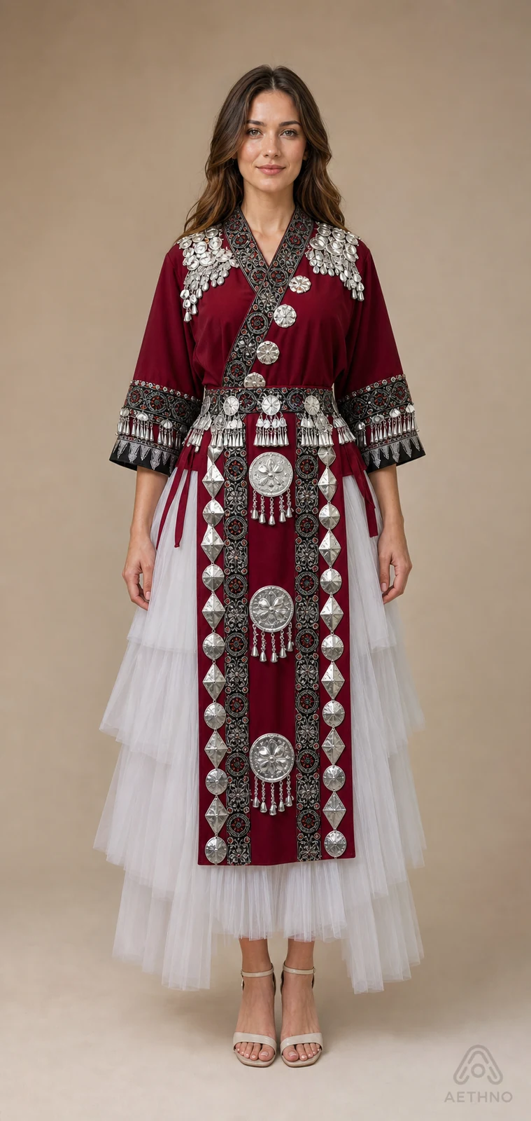 AETHNO Miao-Inspired Embroidered Women's Outfit - Look 284