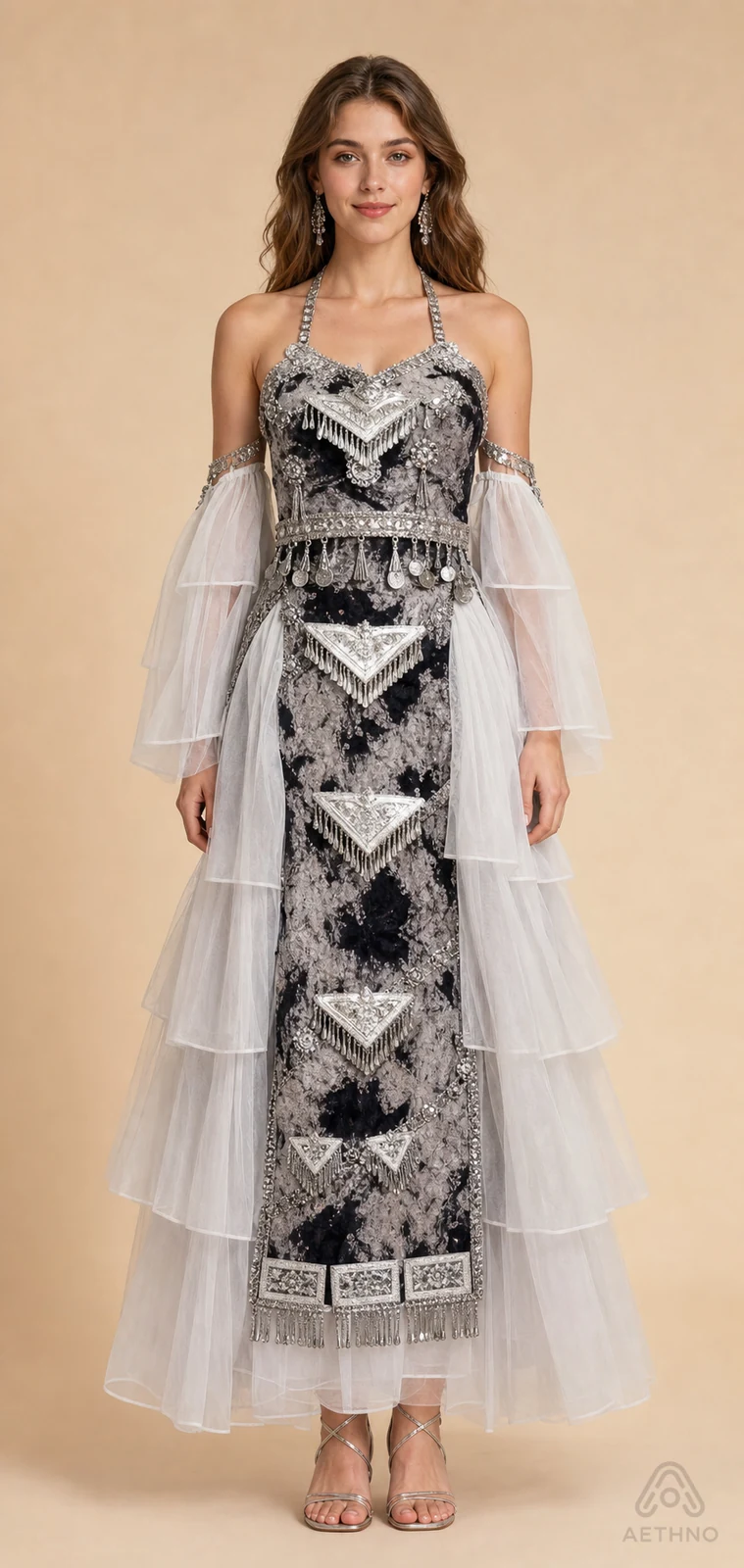 AETHNO Miao-Inspired Embroidered Women's Outfit - Look 285