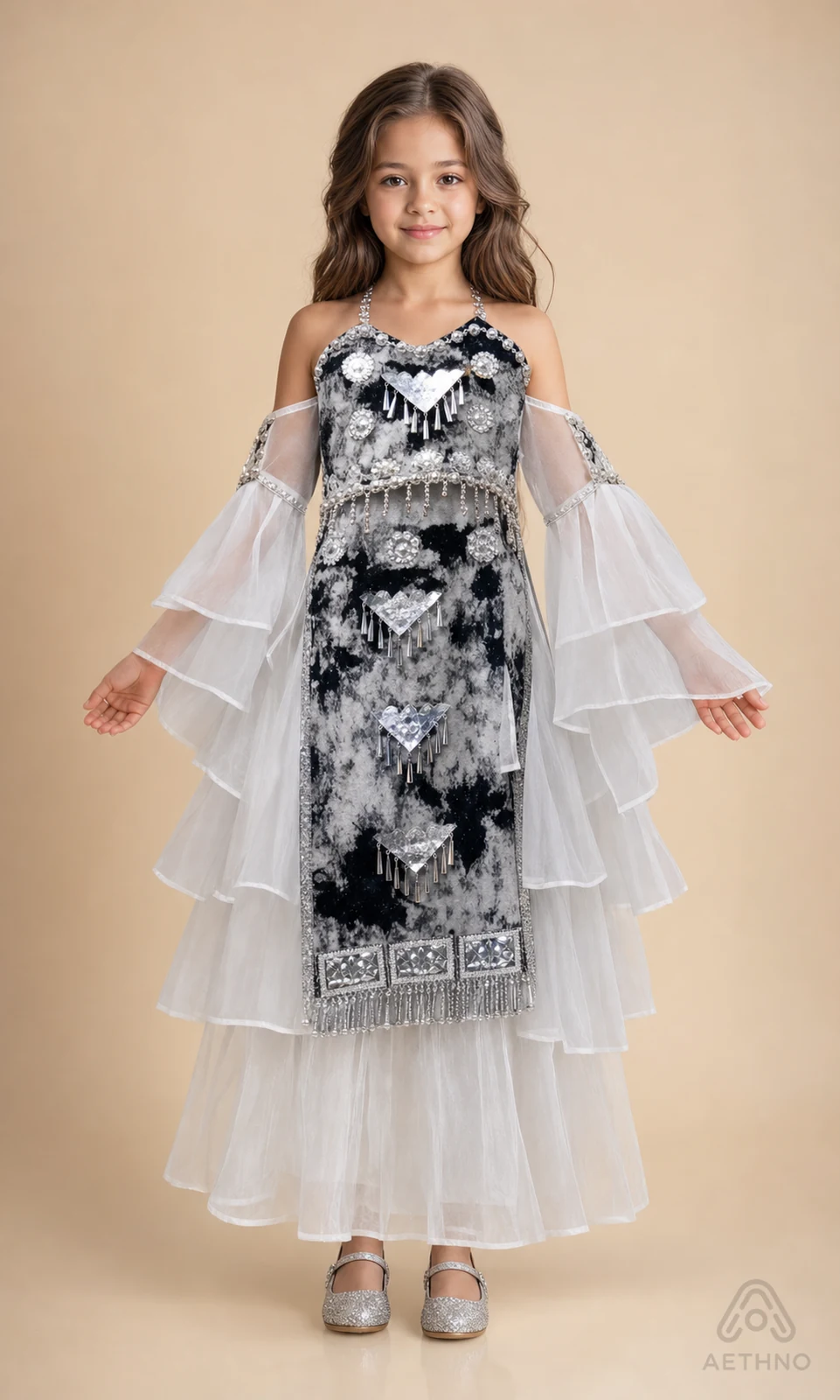 AETHNO Miao-Inspired Embroidered Girls' Outfit - Look 285 Kids Style 01