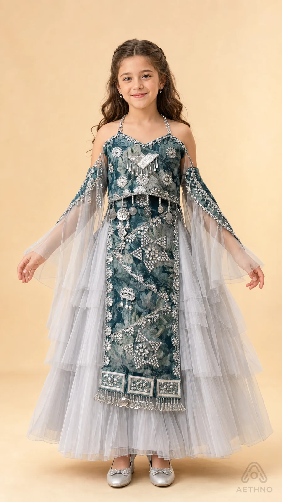 AETHNO Miao-Inspired Embroidered Girls' Outfit - Look 285 Kids Style 02