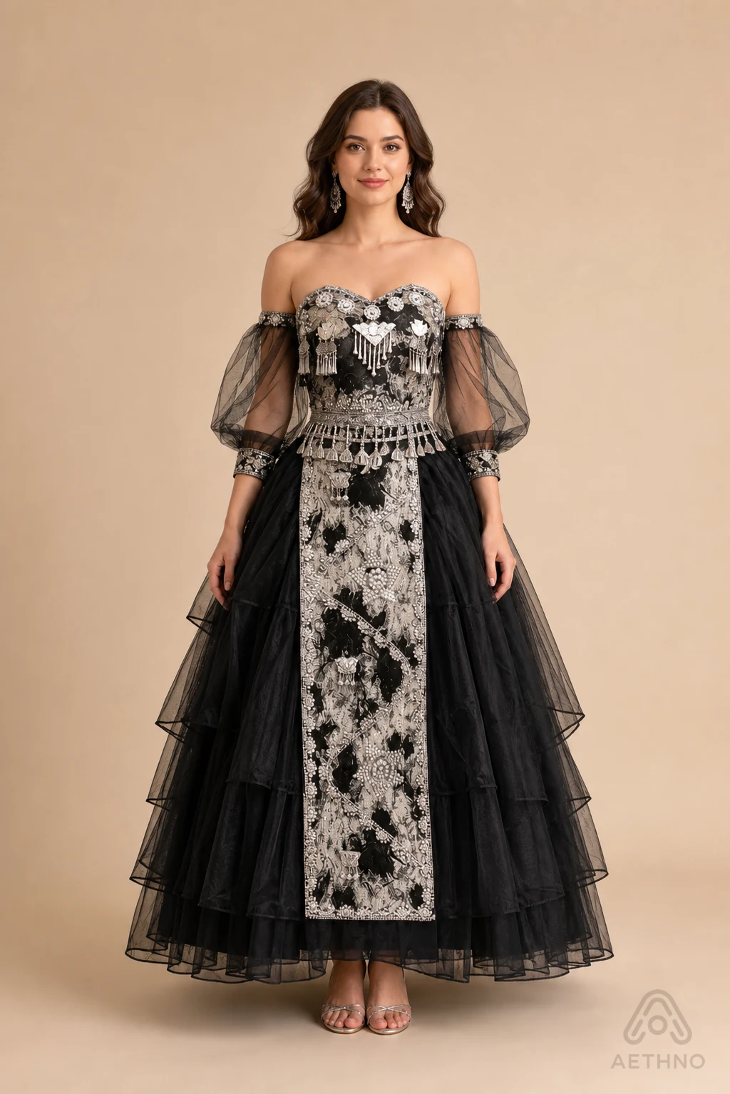 AETHNO Miao-Inspired Embroidered Women's Outfit - Look 286