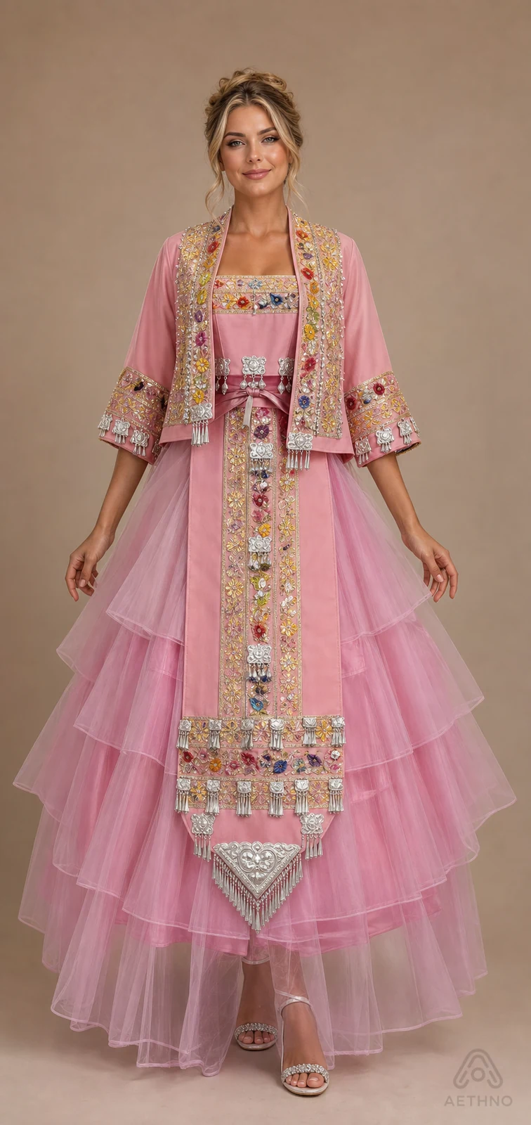 AETHNO Miao-Inspired Embroidered Women's Outfit - Look 290