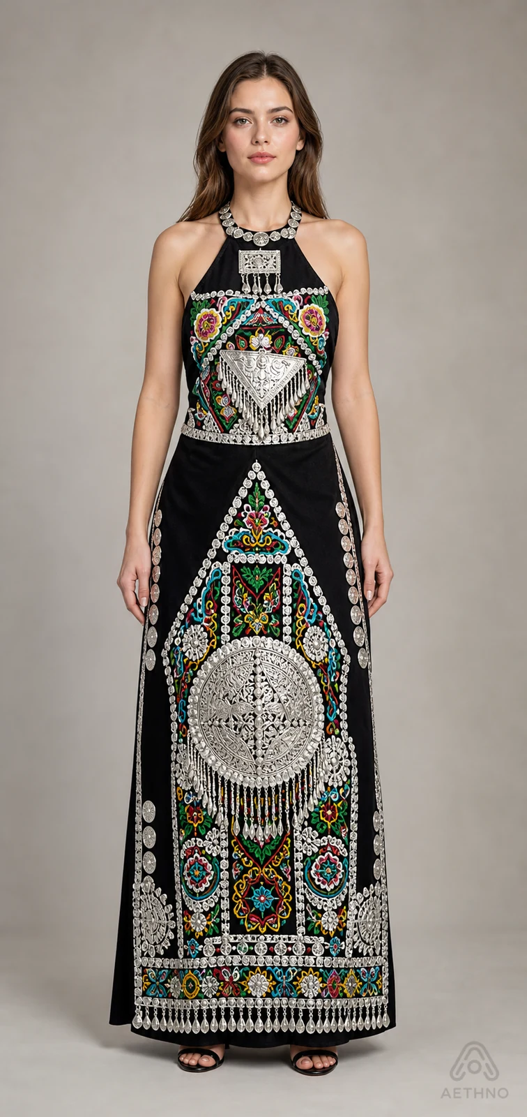 AETHNO Miao-Inspired Embroidered Women's Outfit - Look 295