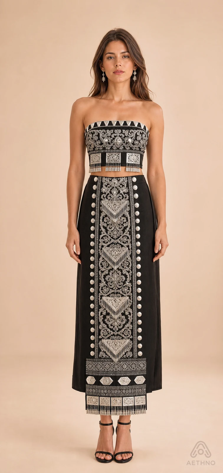 AETHNO Miao-Inspired Embroidered Women's Outfit - Look 297