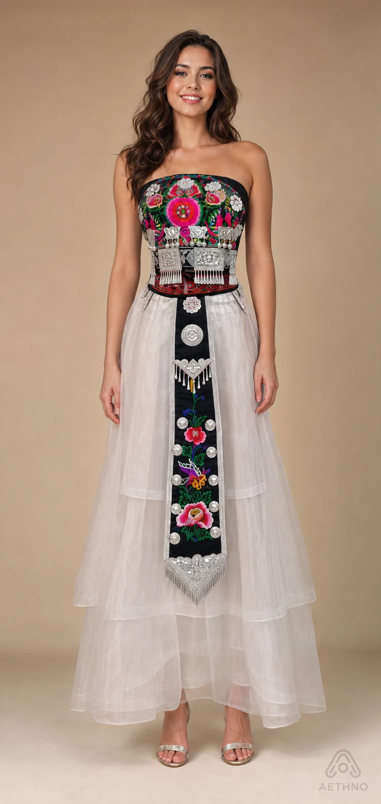 AETHNO Miao-Inspired Embroidered Women's Outfit - Look 300
