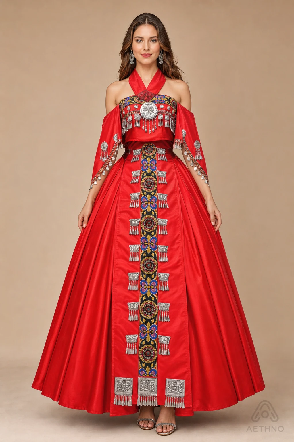 AETHNO Miao-Inspired Embroidered Women's Outfit - Look 304