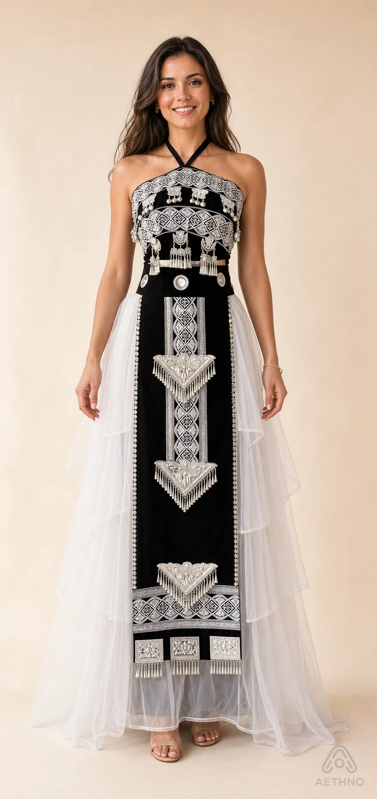 AETHNO Miao-Inspired Embroidered Women's Outfit - Look 306