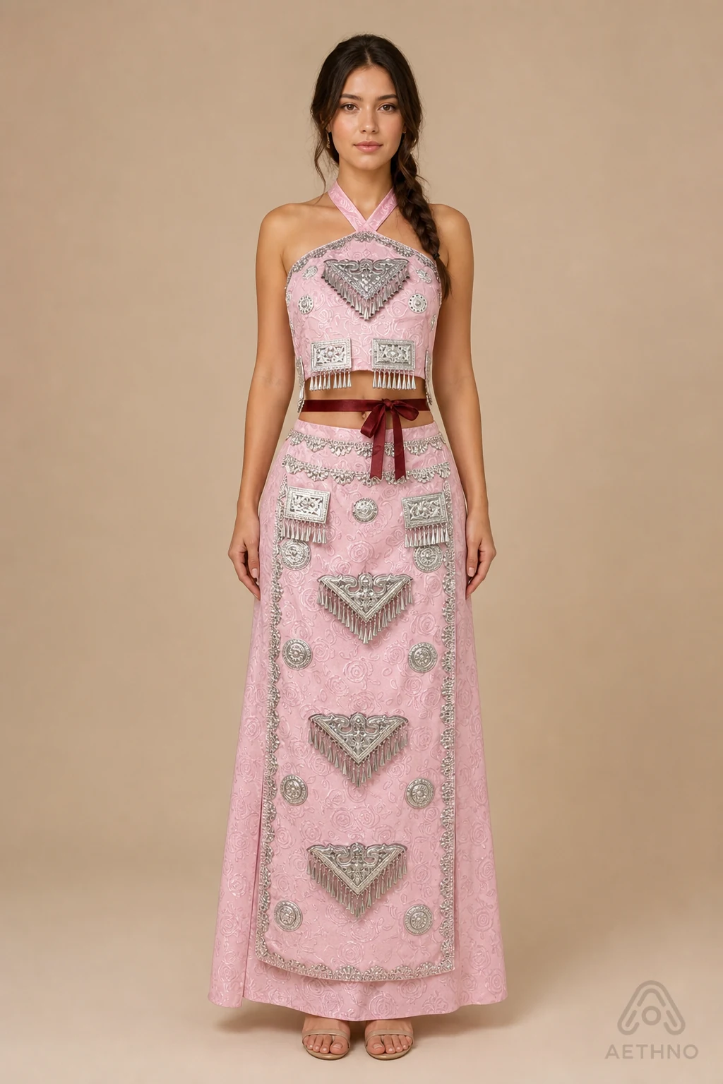 AETHNO Miao-Inspired Embroidered Women's Outfit - Look 310