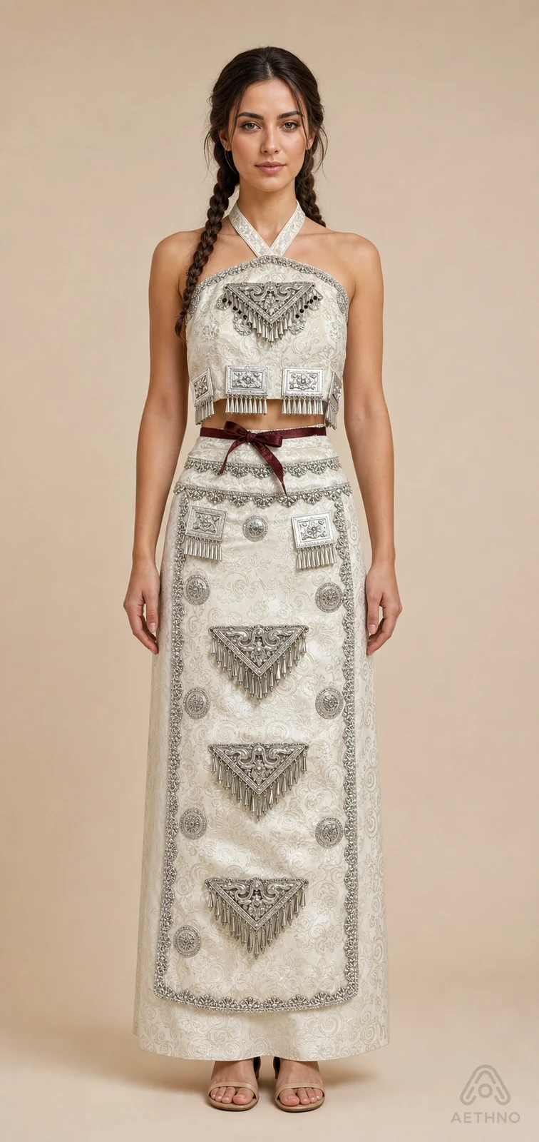 AETHNO Miao-Inspired Embroidered Women's Outfit - Look 311