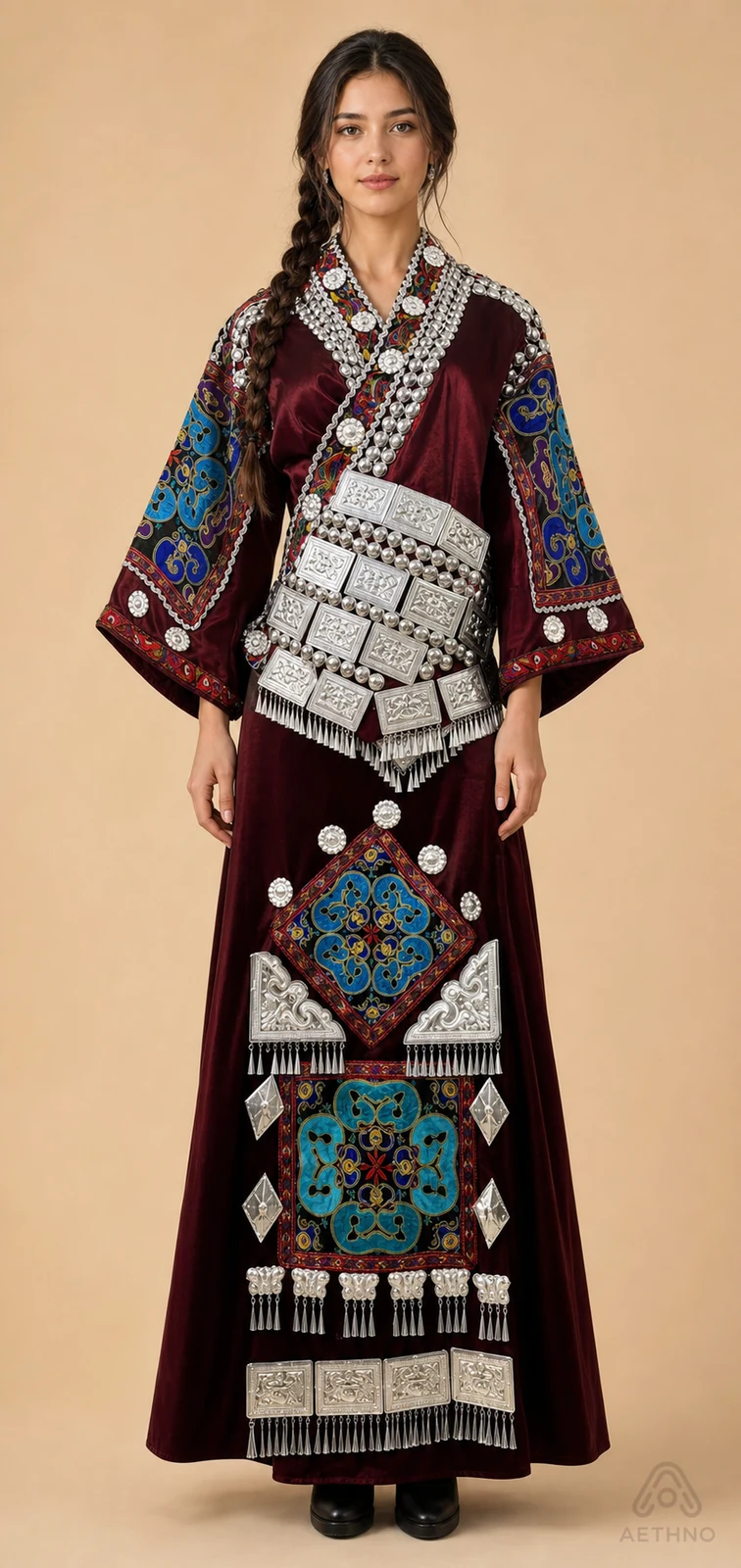 AETHNO Miao-Inspired Embroidered Women's Outfit - Look 313