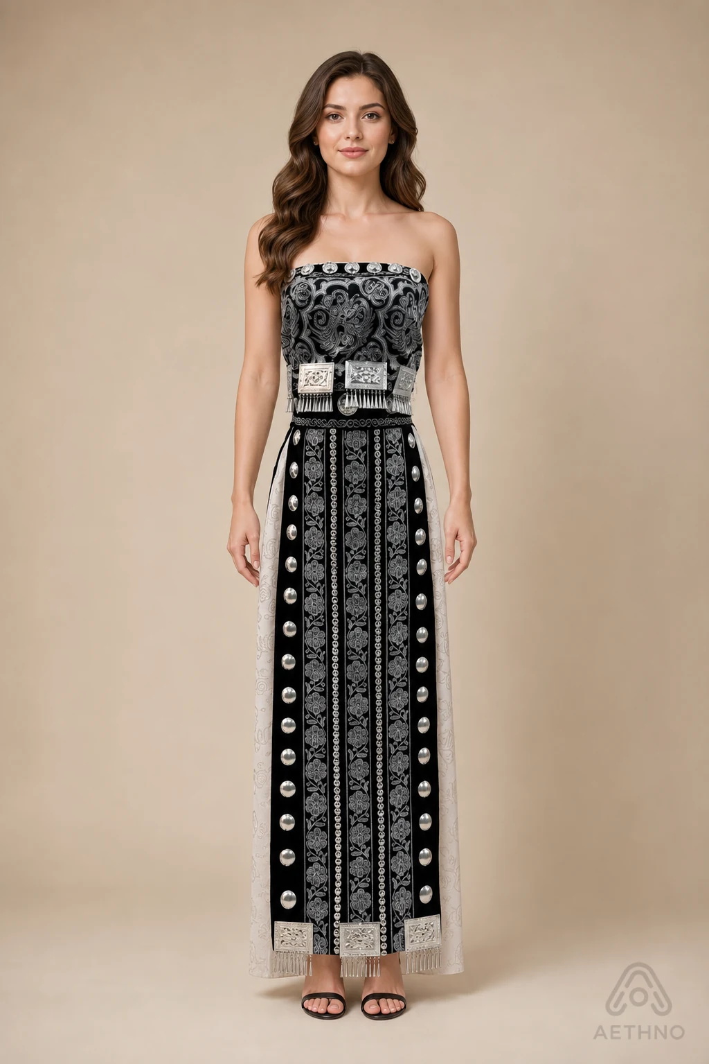 AETHNO Miao-Inspired Embroidered Women's Outfit - Look 315