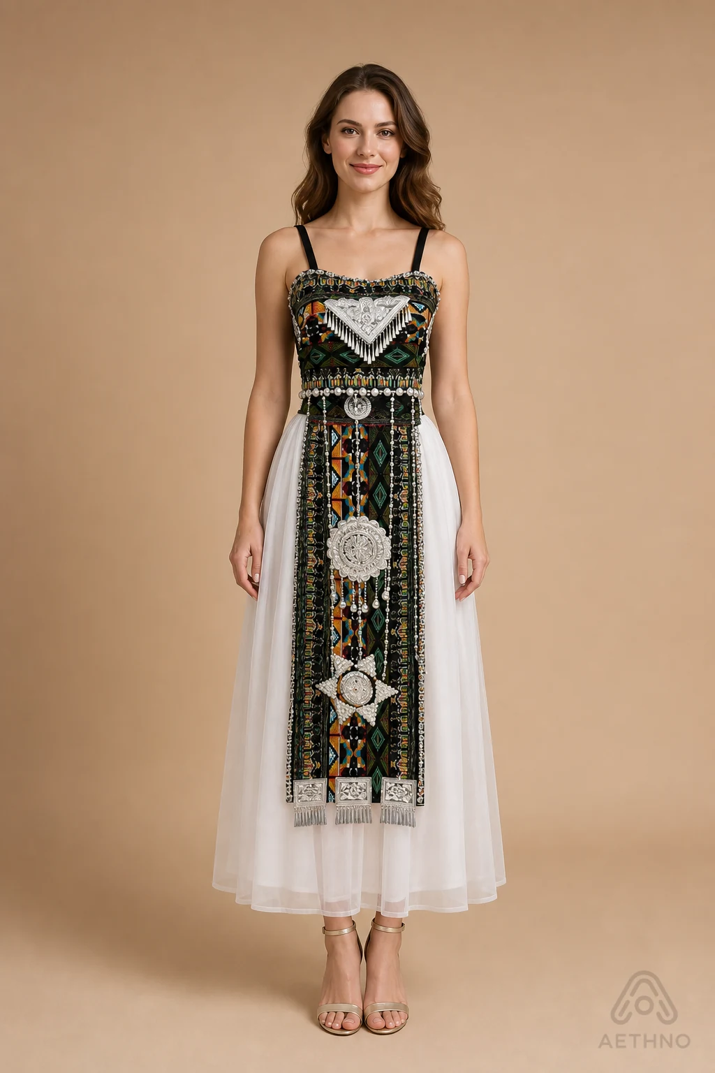 AETHNO Miao-Inspired Embroidered Women's Outfit - Look 316