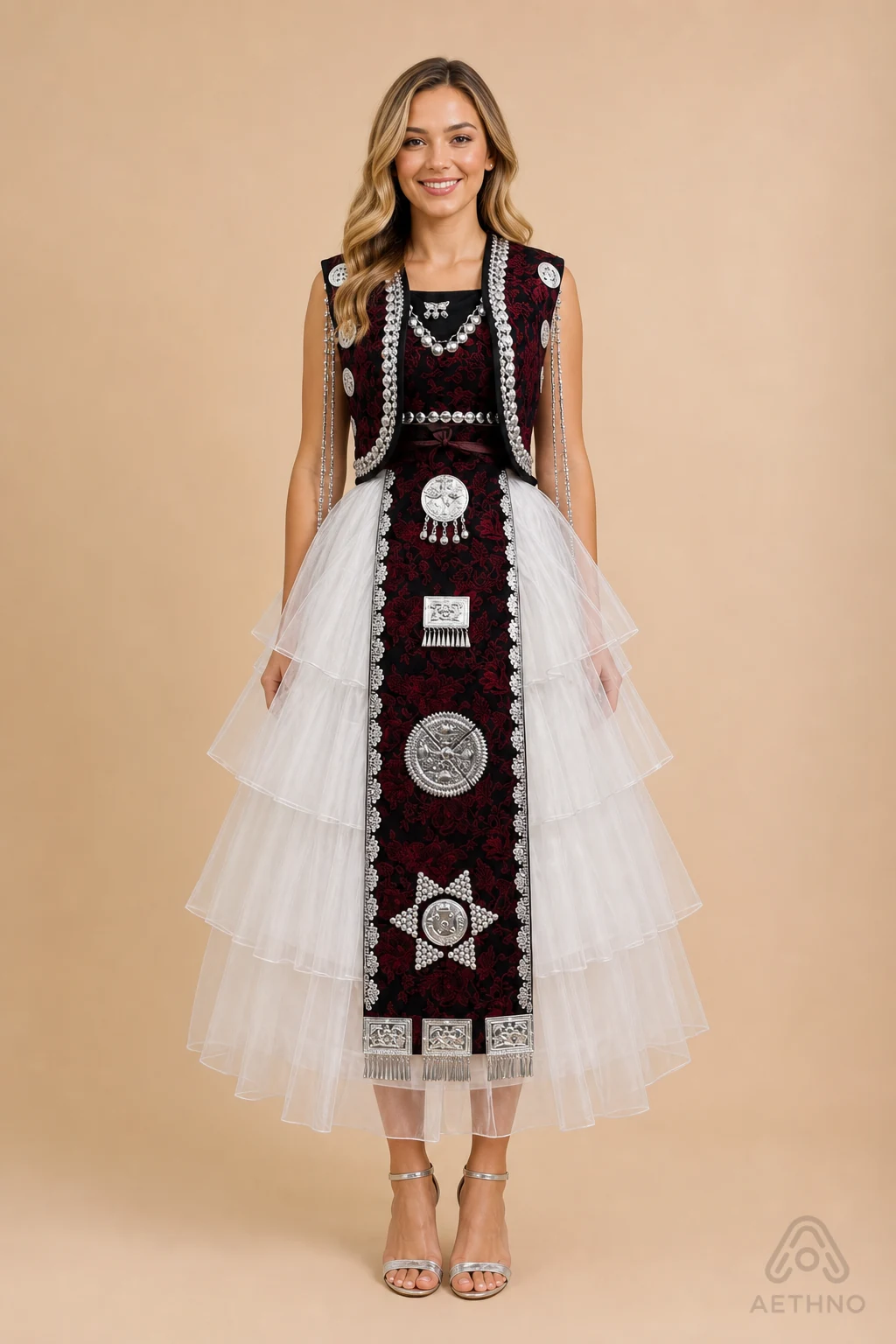AETHNO Miao-Inspired Embroidered Women's Outfit - Look 320