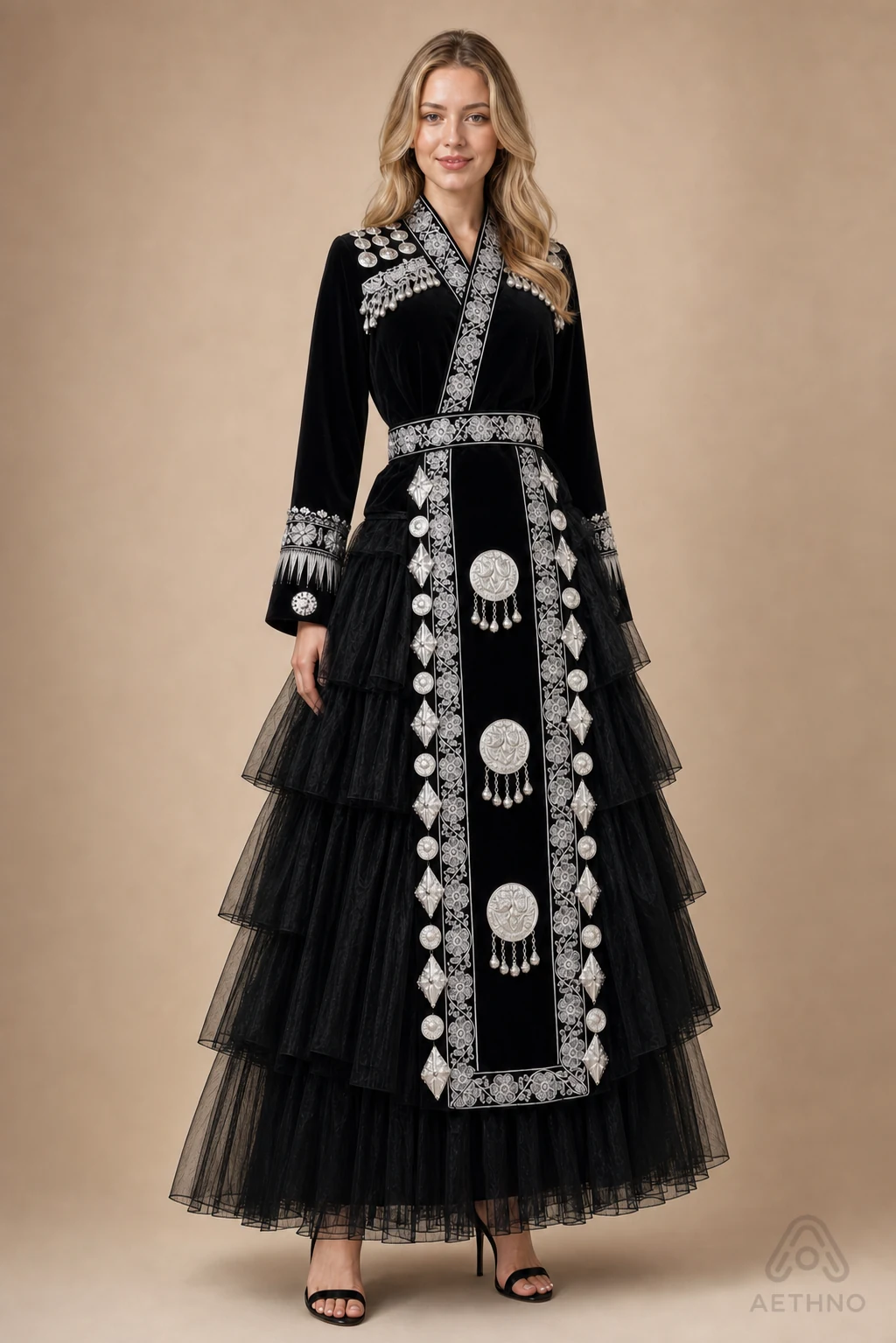 AETHNO Miao-Inspired Embroidered Women's Outfit - Look 325 - Image 2