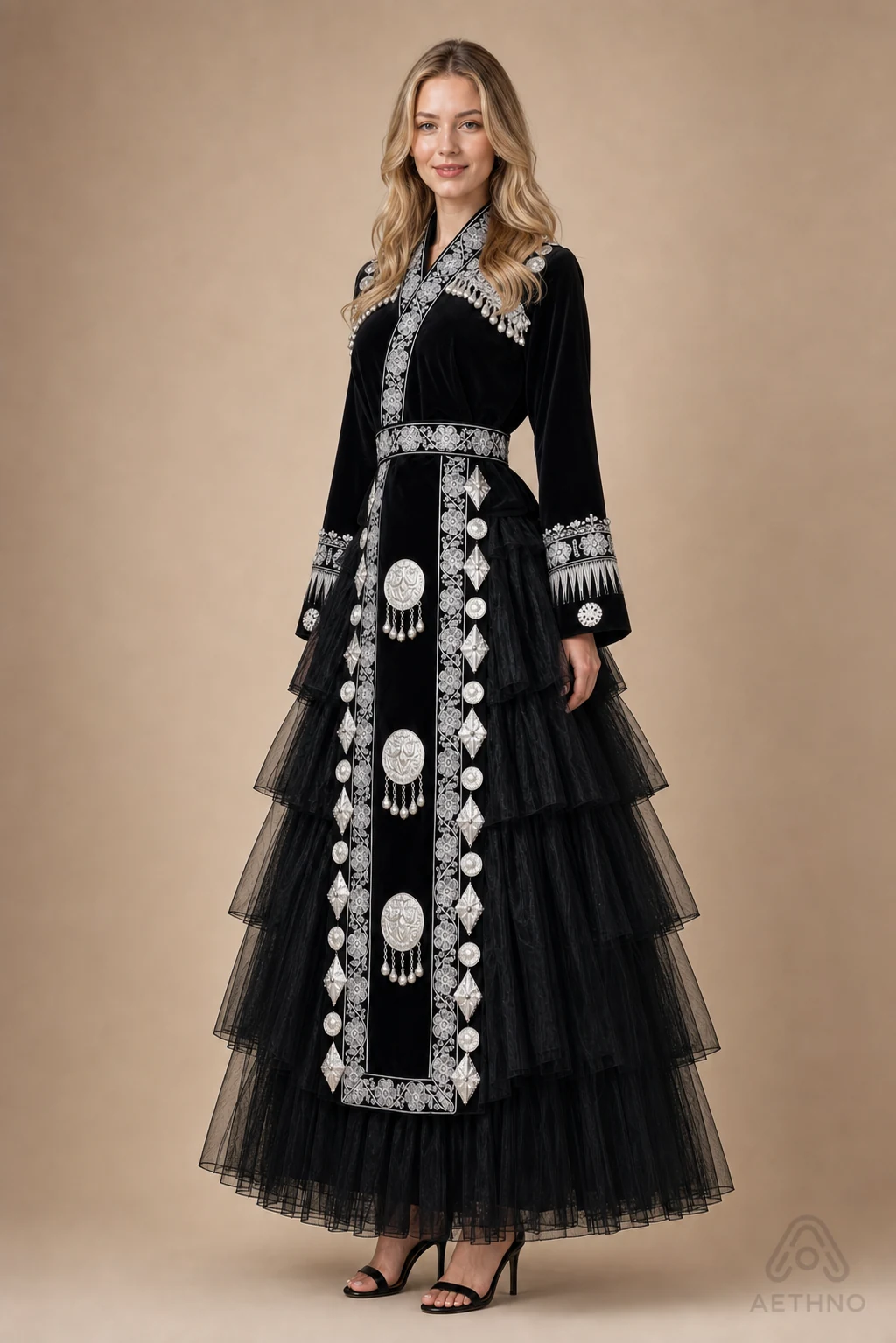 AETHNO Miao-Inspired Embroidered Women's Outfit - Look 325 - Image 3