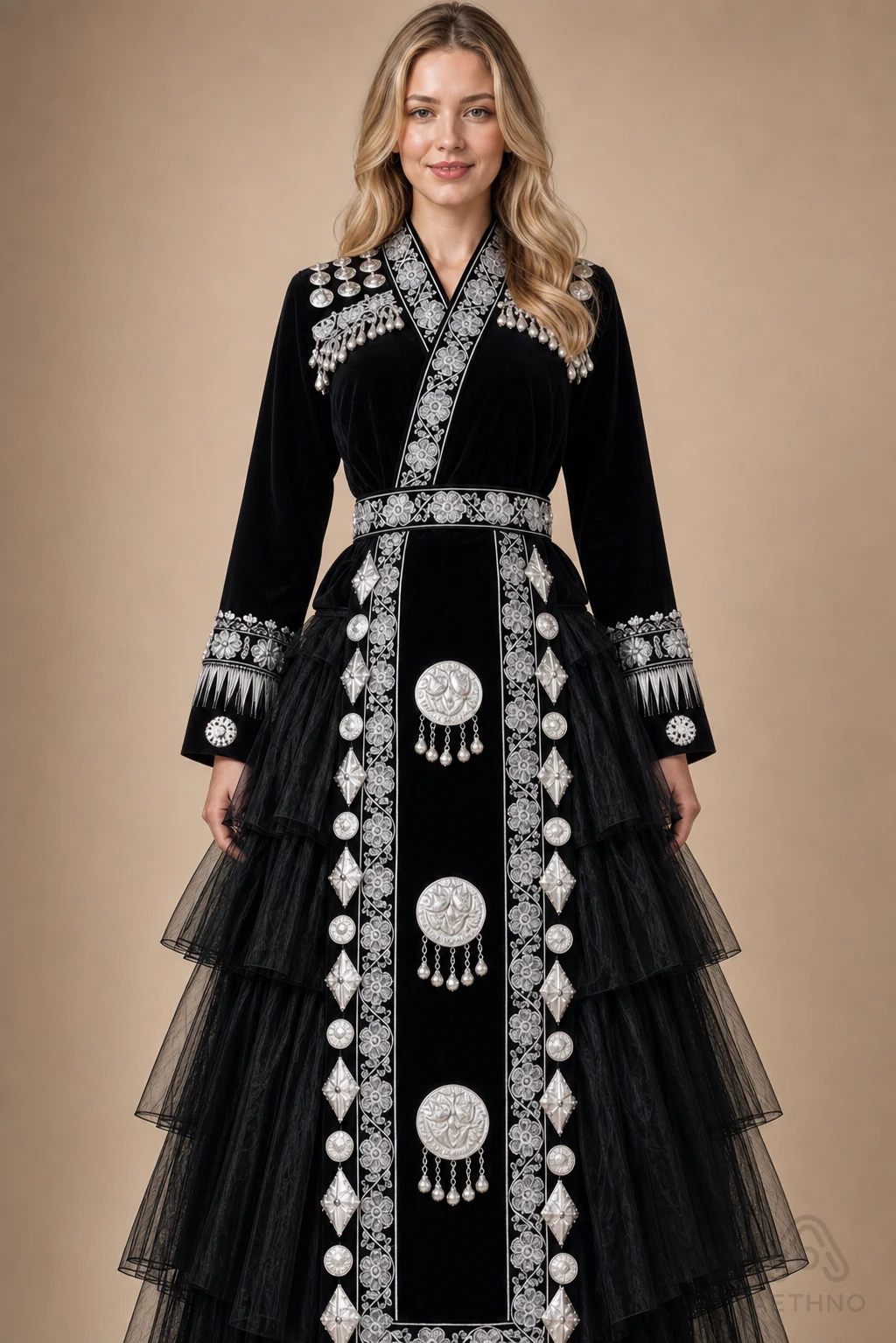 AETHNO Miao-Inspired Embroidered Women's Outfit - Look 325 - Image 6