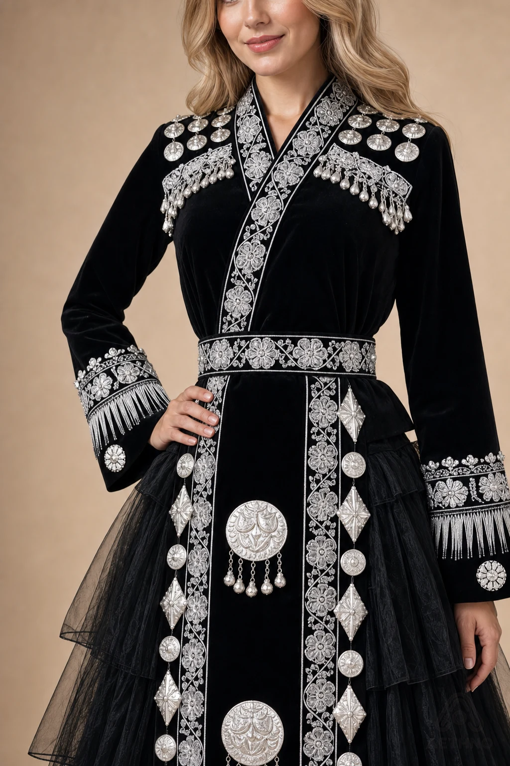 AETHNO Miao-Inspired Embroidered Women's Outfit - Look 325 - Image 7