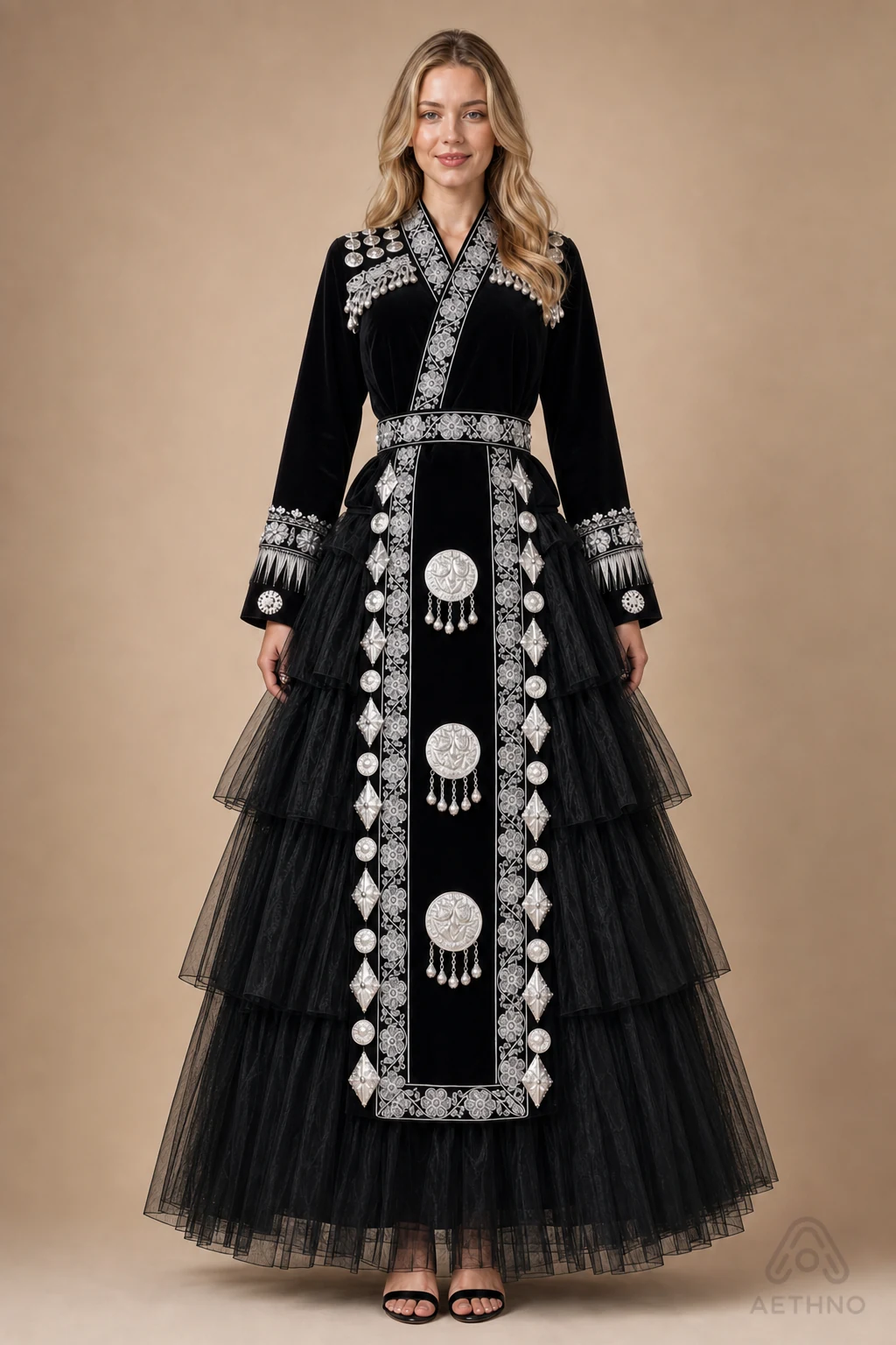 AETHNO Miao-Inspired Embroidered Women's Outfit - Look 325 - Image 8
