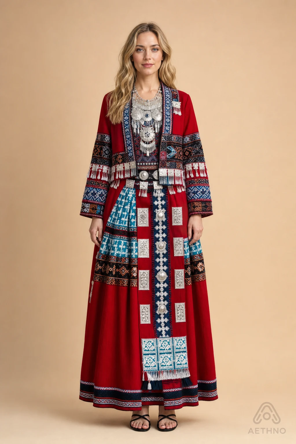 AETHNO Miao-Inspired Embroidered Women's Outfit - Look 328