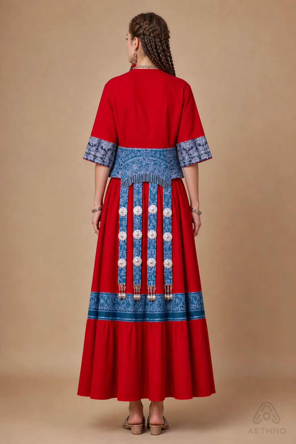AETHNO Miao-Inspired Embroidered Women's Outfit - Look 329 - Image 4