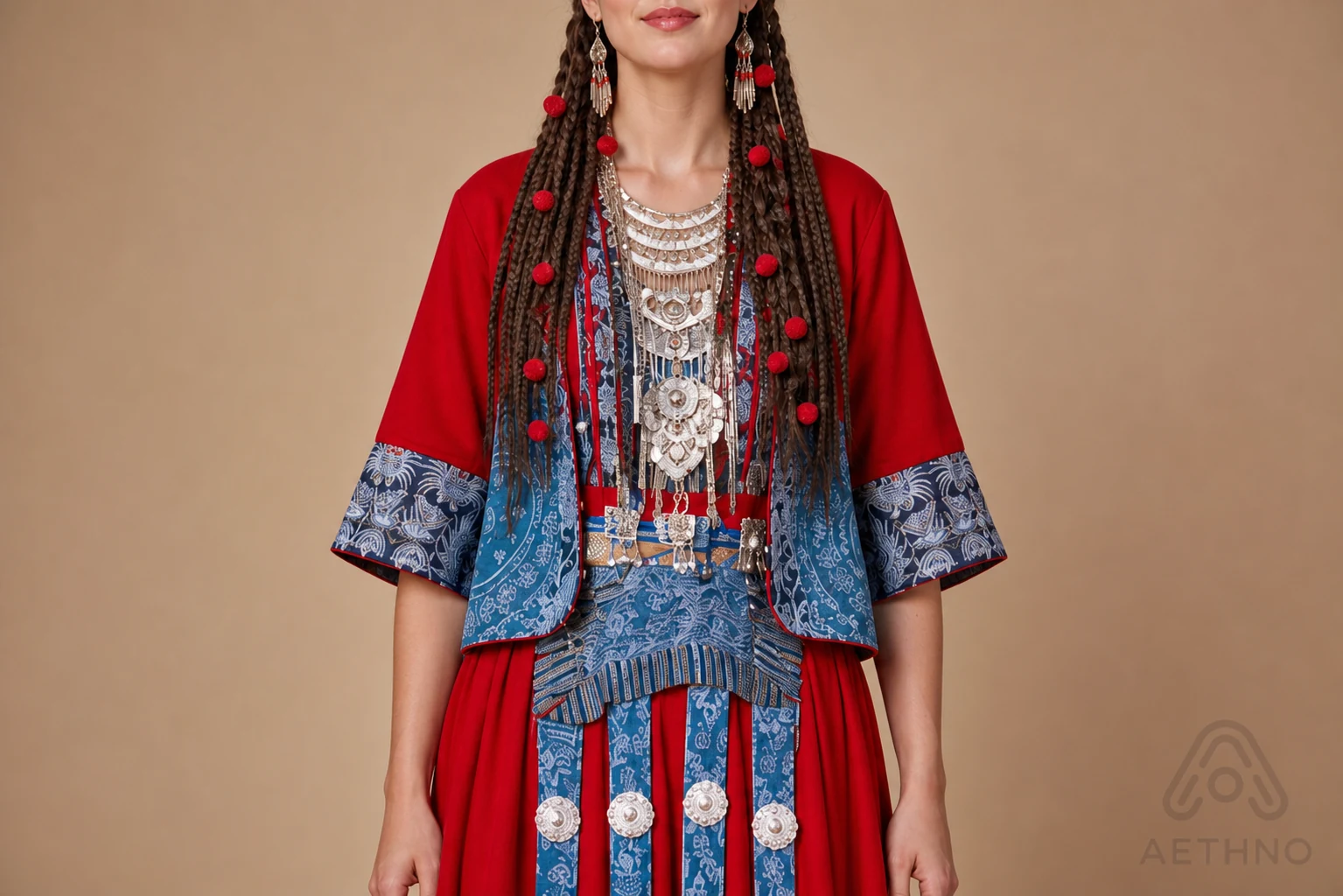 AETHNO Miao-Inspired Embroidered Women's Outfit - Look 329 - Image 6