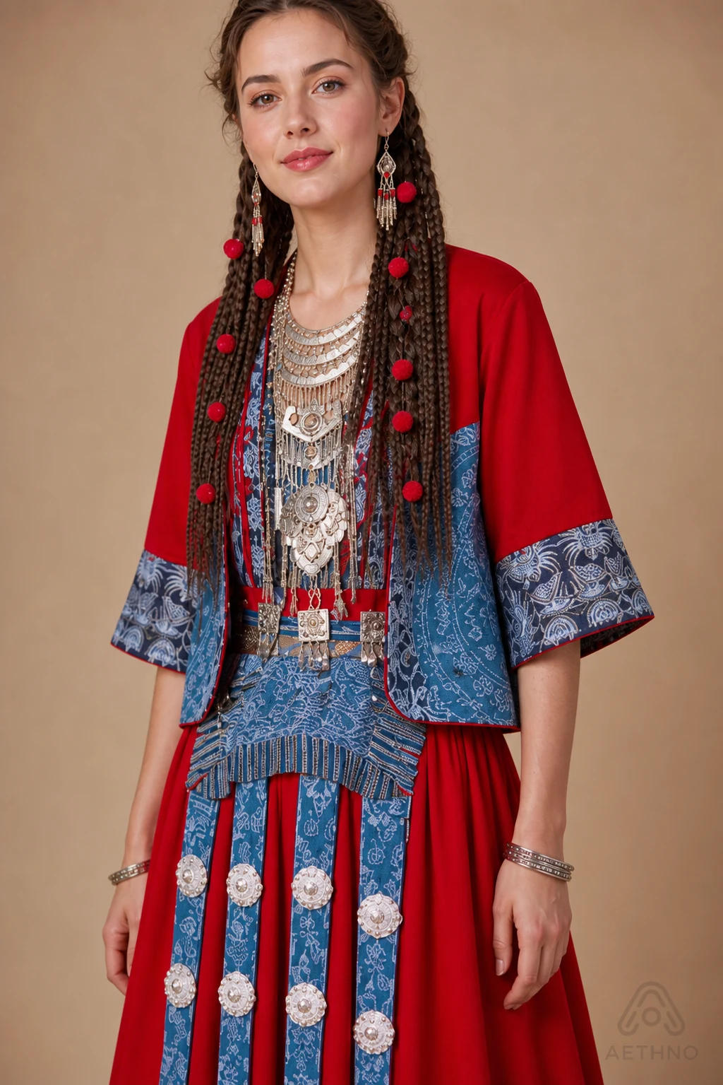 AETHNO Miao-Inspired Embroidered Women's Outfit - Look 329 - Image 7