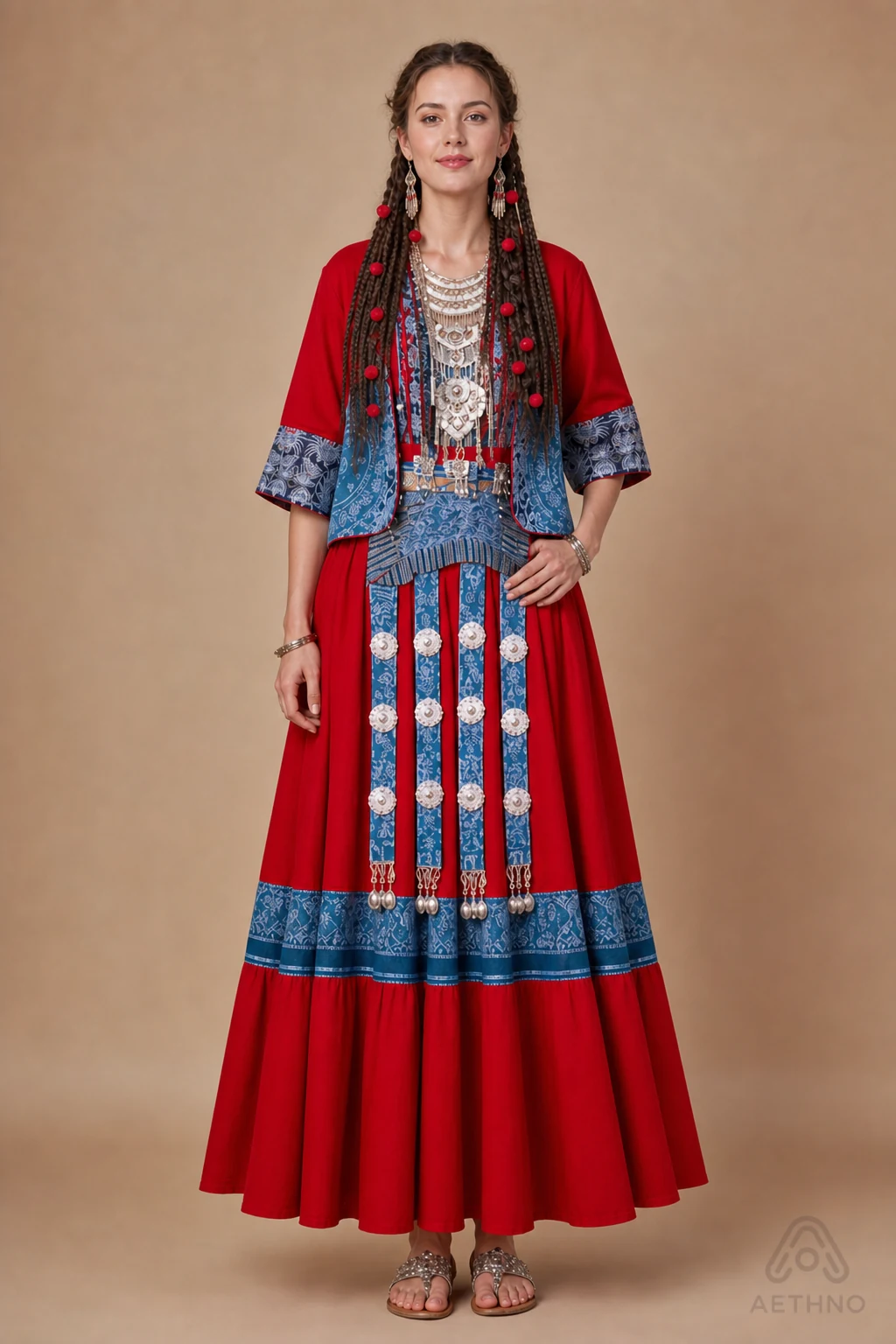 AETHNO Miao-Inspired Embroidered Women's Outfit - Look 329 - Image 8