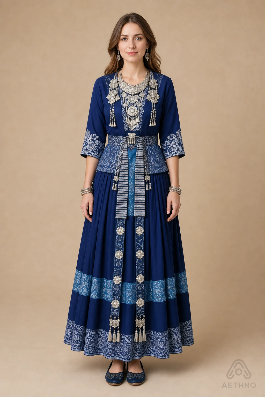 AETHNO Miao-Inspired Embroidered Women's Outfit - Look 330