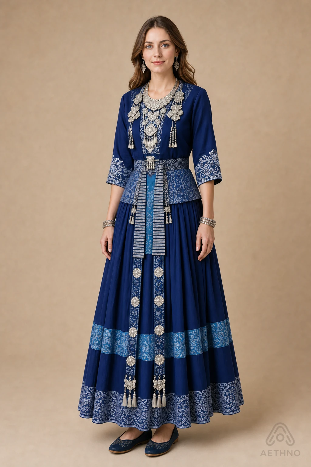AETHNO Miao-Inspired Embroidered Women's Outfit - Look 330 - Image 2