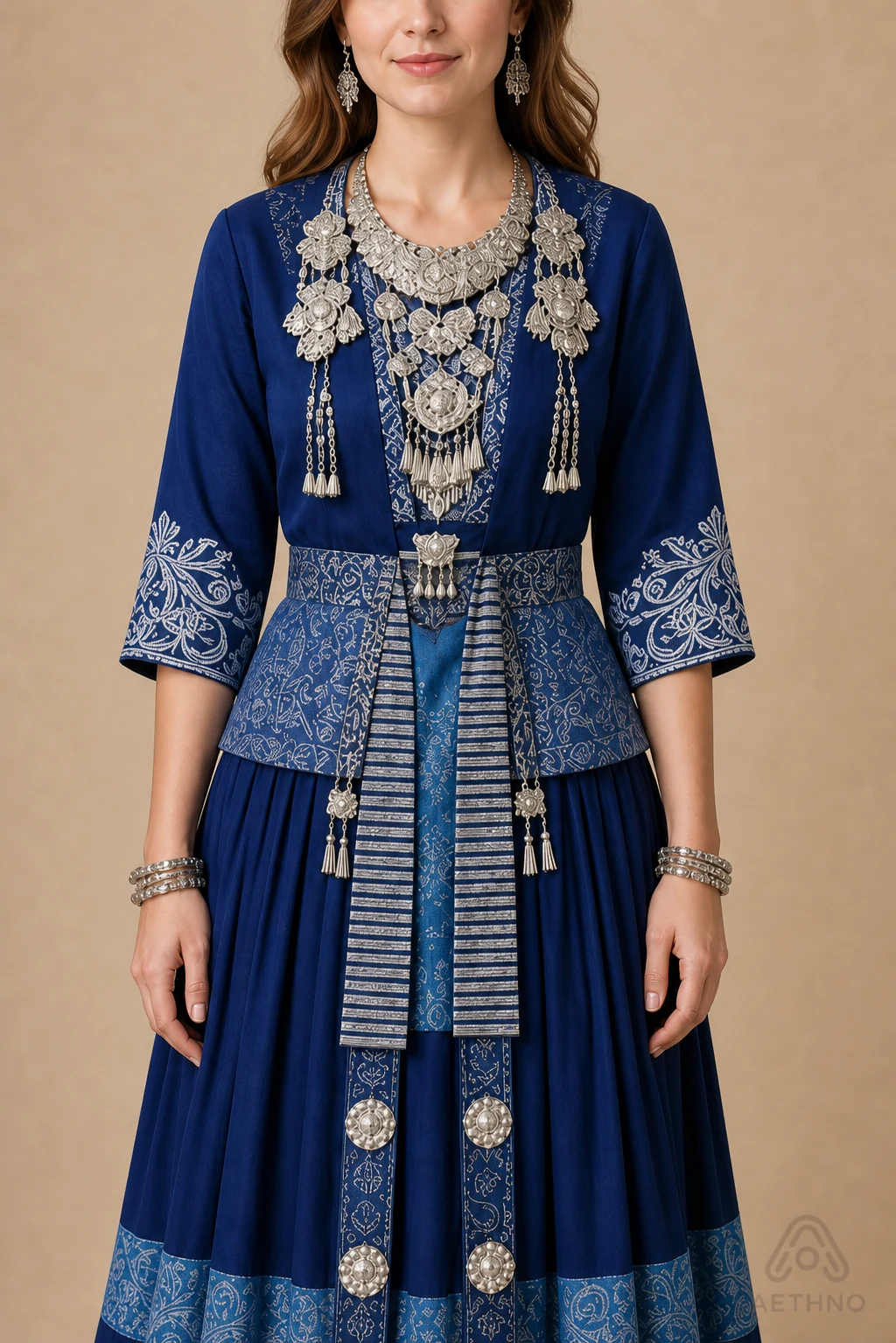 AETHNO Miao-Inspired Embroidered Women's Outfit - Look 330 - Image 6