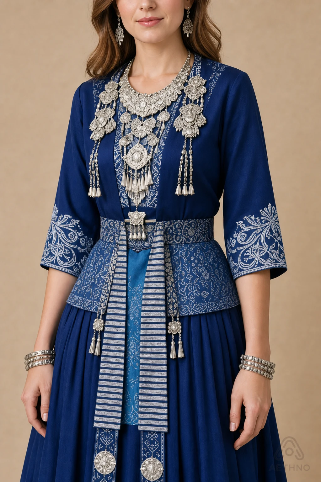 AETHNO Miao-Inspired Embroidered Women's Outfit - Look 330 - Image 7