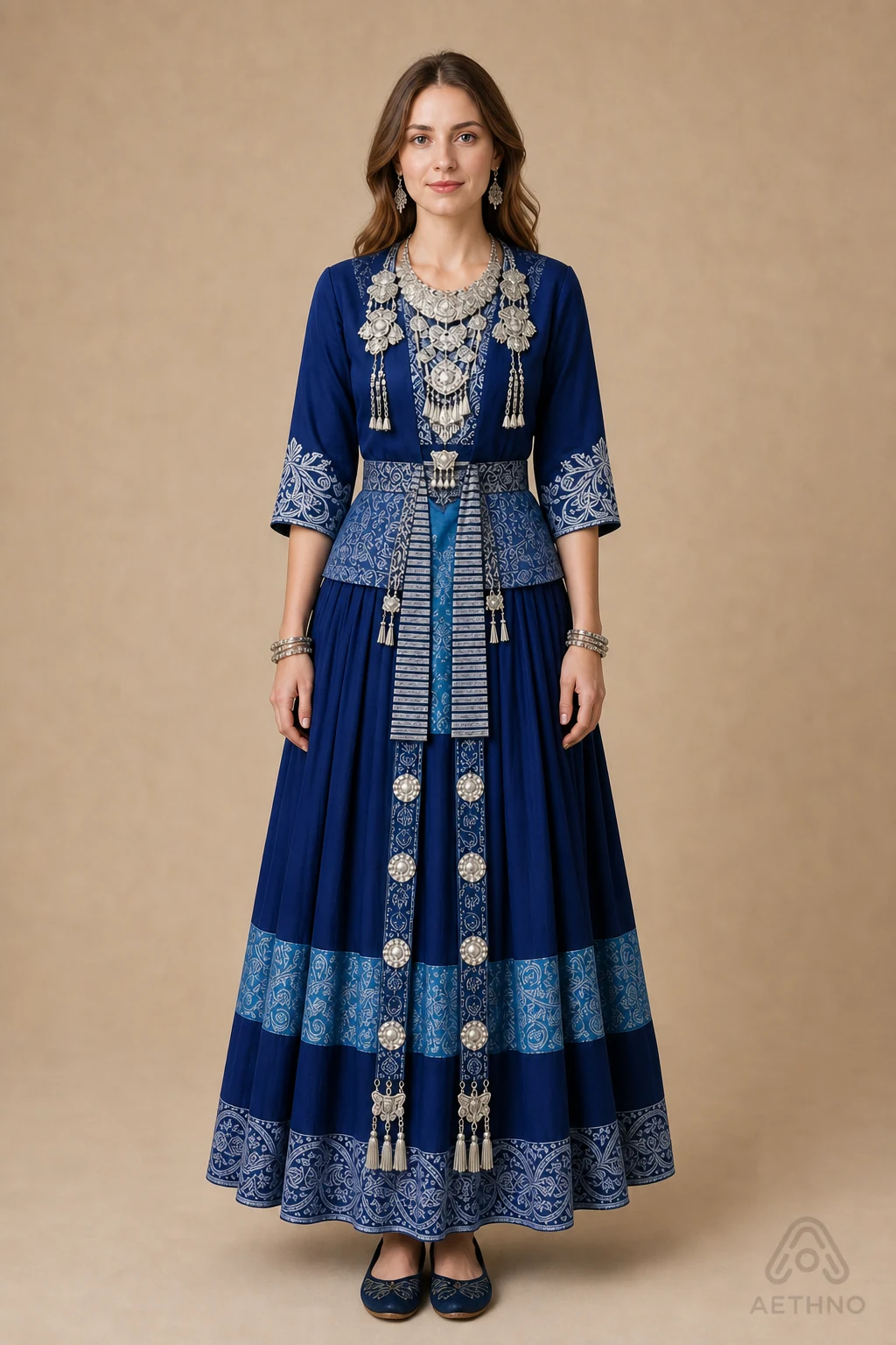 AETHNO Miao-Inspired Embroidered Women's Outfit - Look 330 - Image 8
