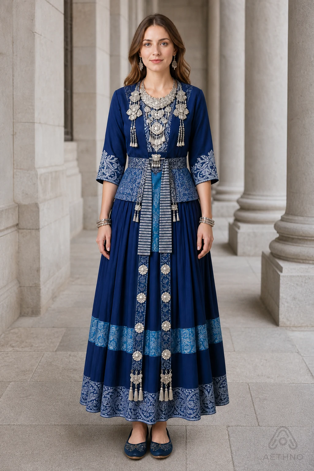 AETHNO Miao-Inspired Embroidered Women's Outfit - Look 330 - Image 9