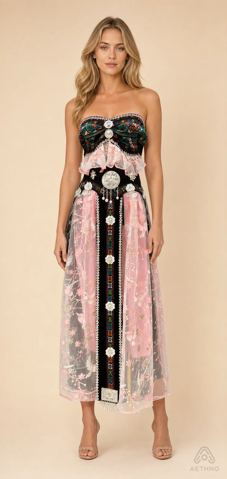 AETHNO Miao-Inspired Embroidered Women's Outfit - Look 337