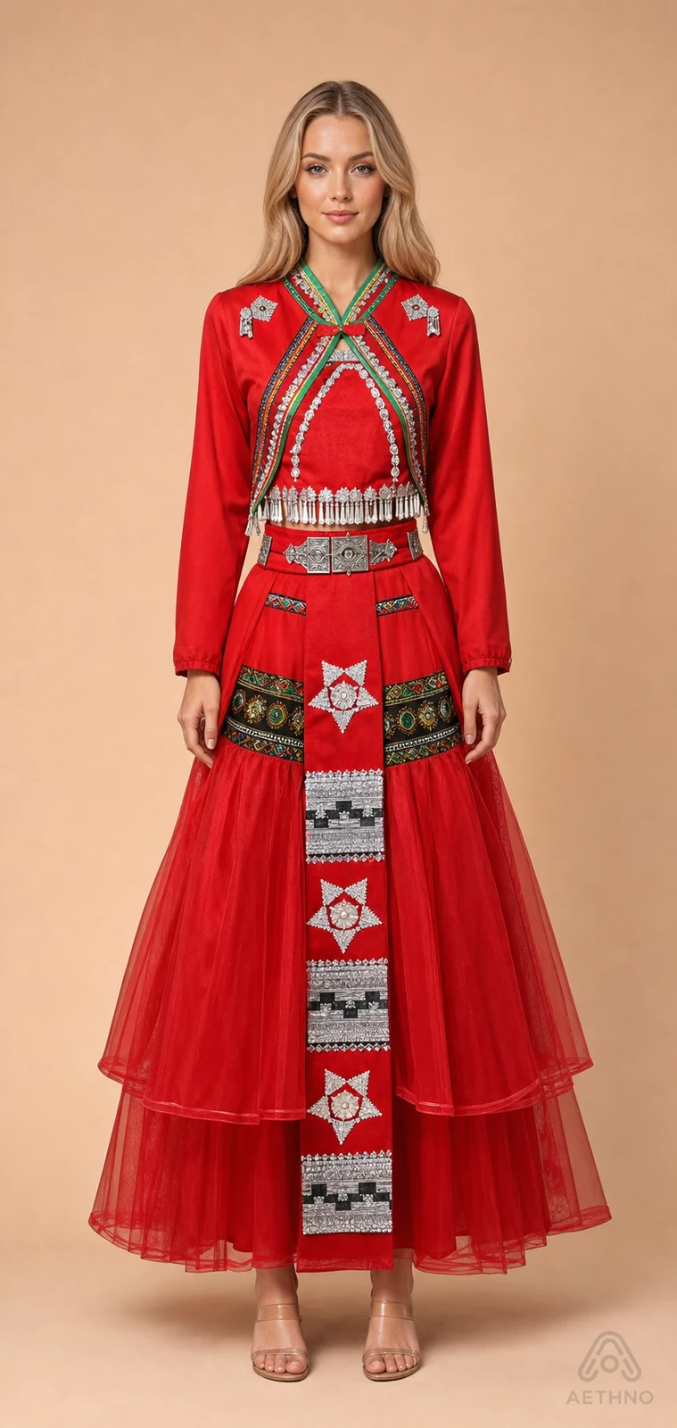 AETHNO Miao-Inspired Embroidered Women's Outfit - Look 339