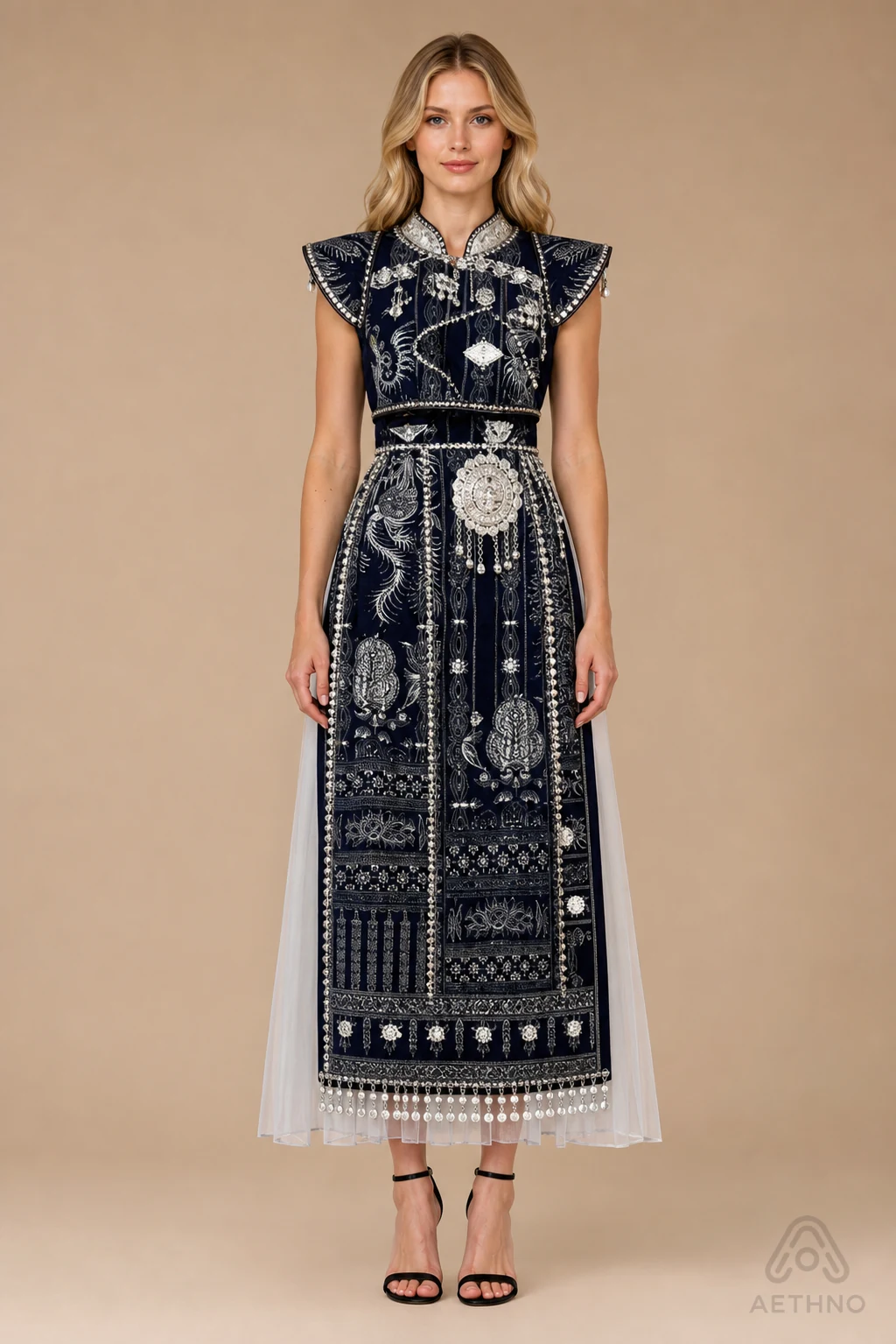 AETHNO Miao-Inspired Embroidered Women's Outfit - Look 340