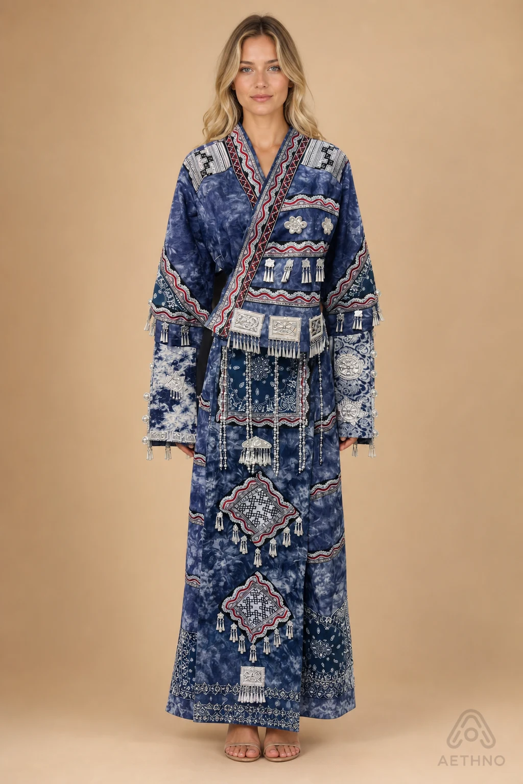 AETHNO Miao-Inspired Embroidered Women's Outfit - Look 342