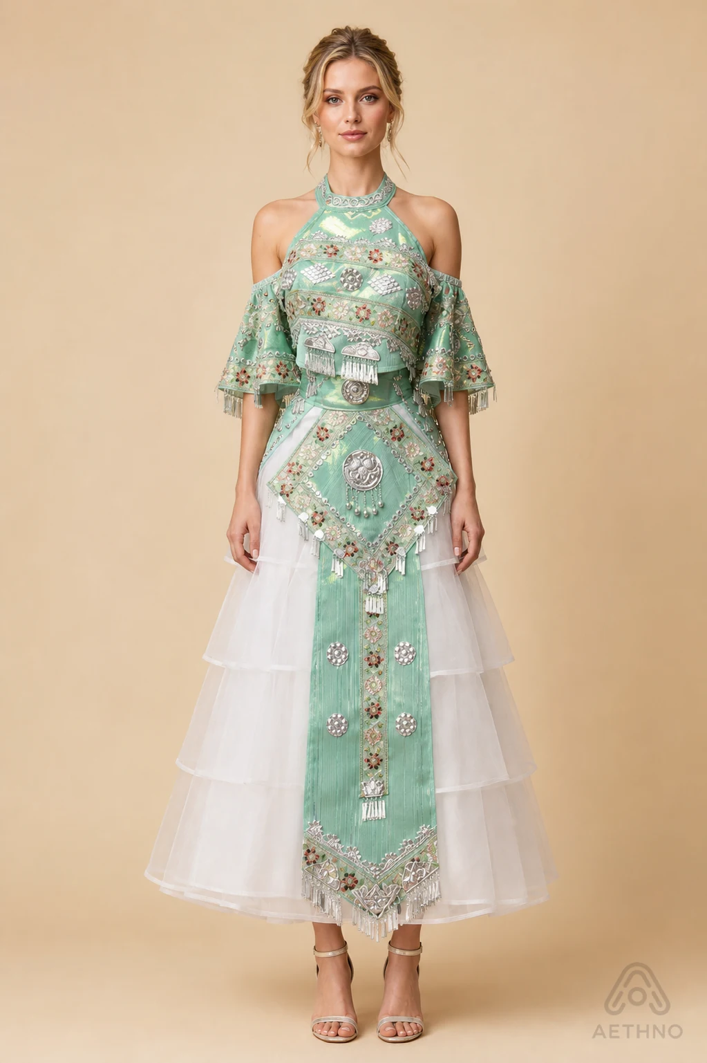 AETHNO Miao-Inspired Embroidered Women's Outfit - Look 344