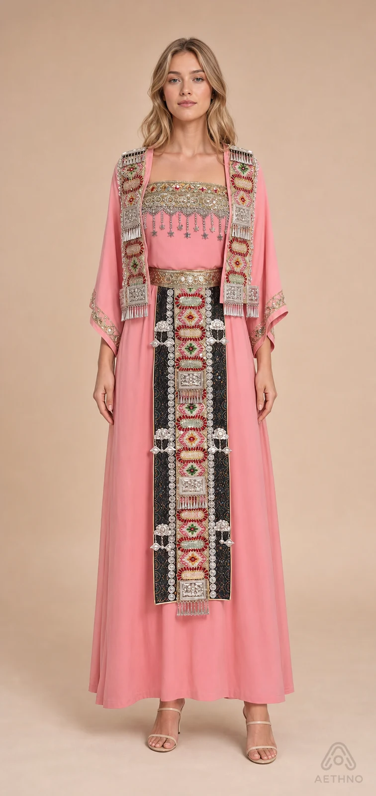 AETHNO Miao-Inspired Embroidered Women's Outfit - Look 345