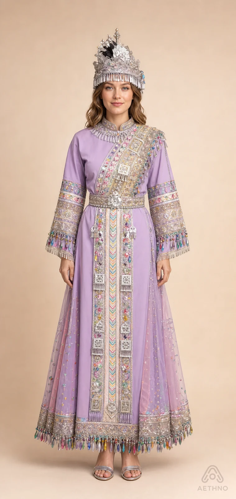 AETHNO Miao-Inspired Embroidered Women's Outfit - Look 346
