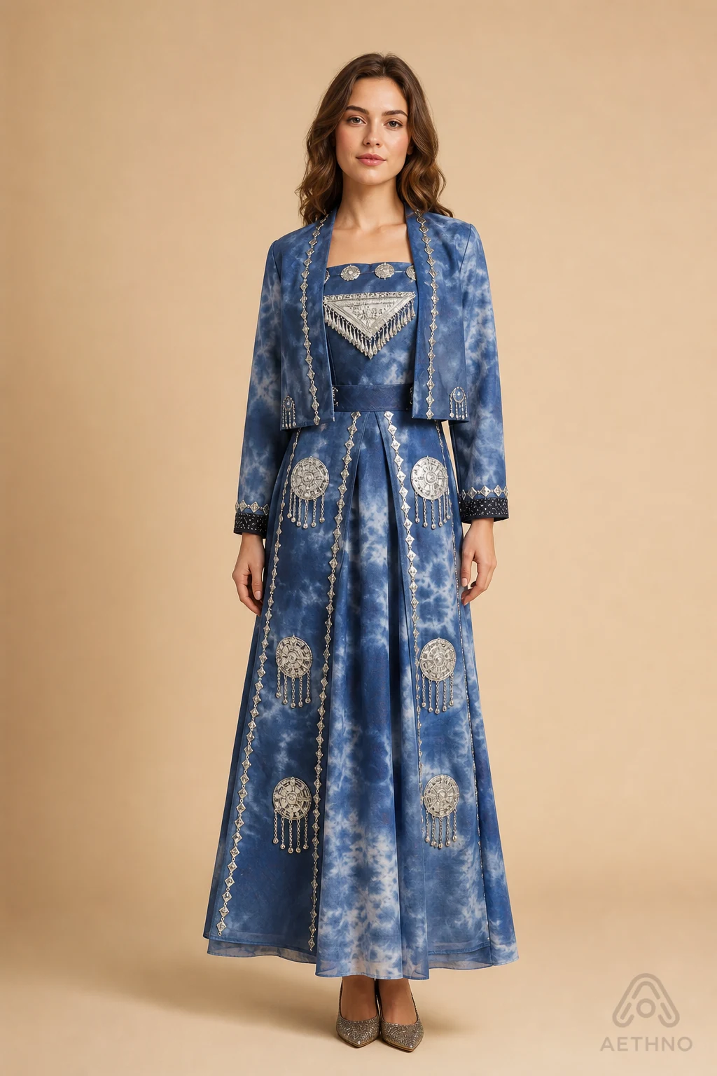 AETHNO Miao-Inspired Embroidered Women's Outfit - Look 354